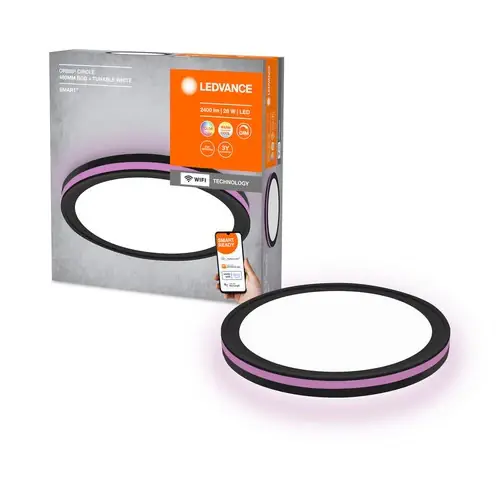 Ledvance LED-Deckenleuchte Orbis Wifi black Ø46 cm CCR RGB