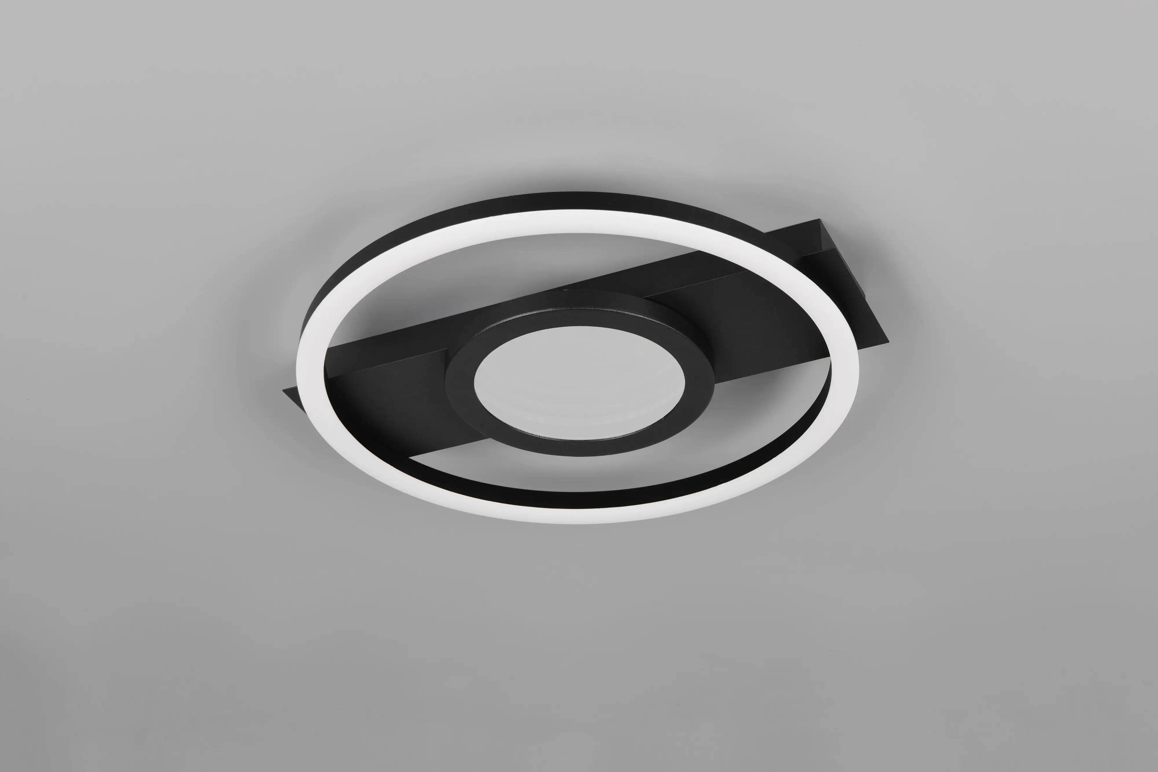 Trio LED Deckenleuchte Wheeler 16 W schwarz matt