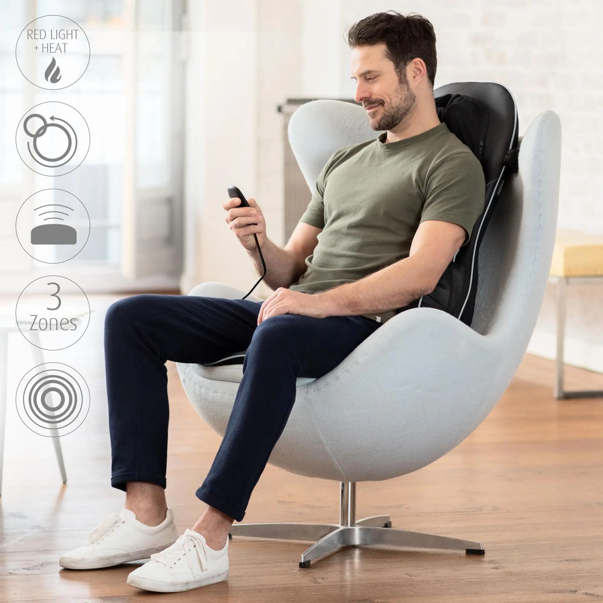 Medisana Massagesitzauflage MC 823 schwarz, Maße: ca. 110 x 42,5 x 18 cm