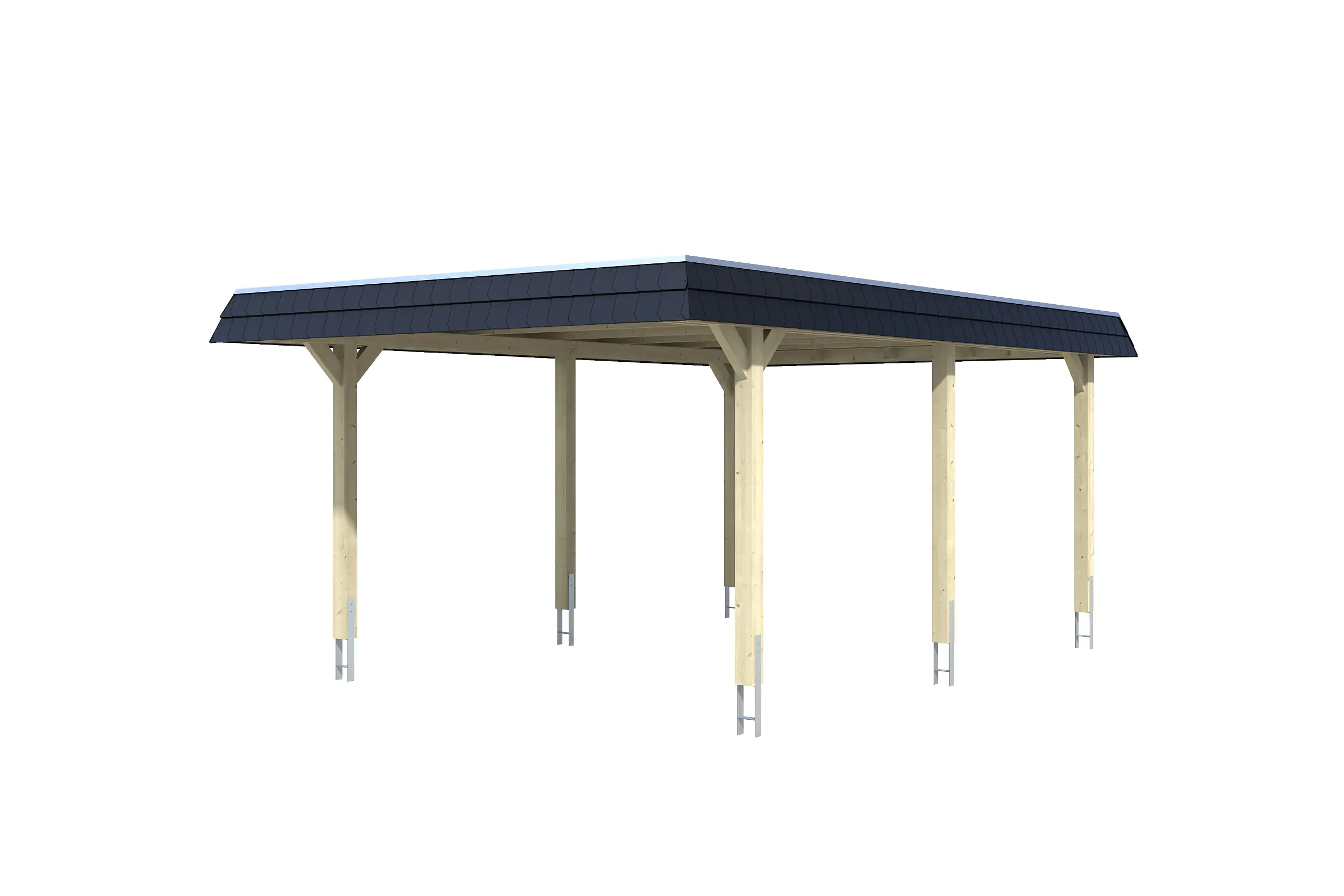 SKAN HOLZ Carport Wendland 409 x 628 cm mit Aluminiumdach