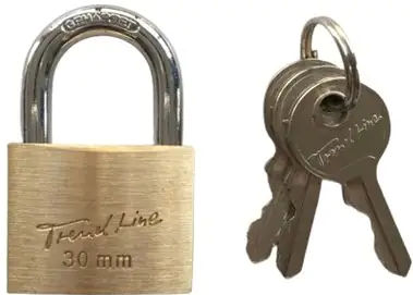 TrendLine Vorhängeschloss Messing 47 mm inkl. 3 Schlüssel