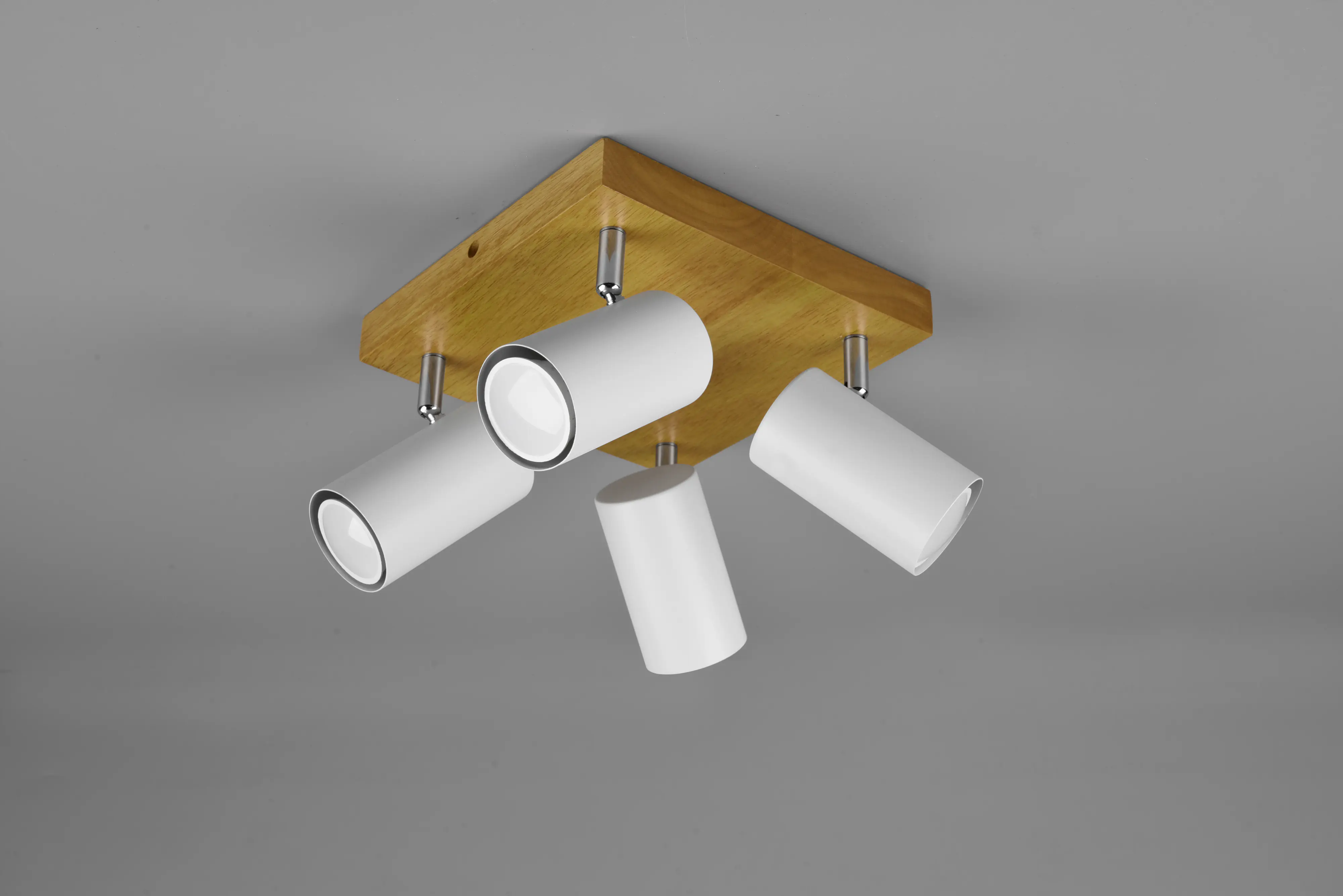 Trio Leuchte 4er Spot Marley weiß/holzfarbig 