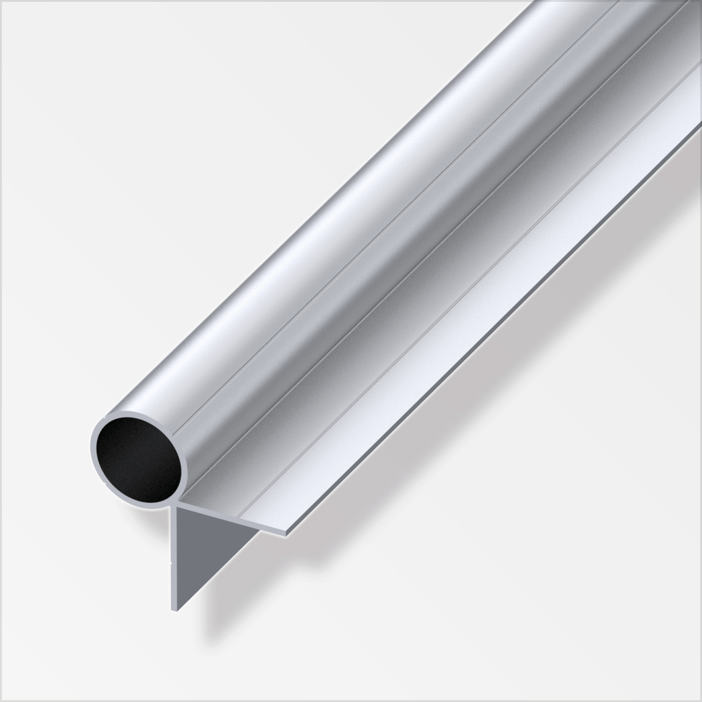 alfer Combitech Rundrohr Aluminium mit 1 Schenkel Ø 23,5 mm x 1 m silber