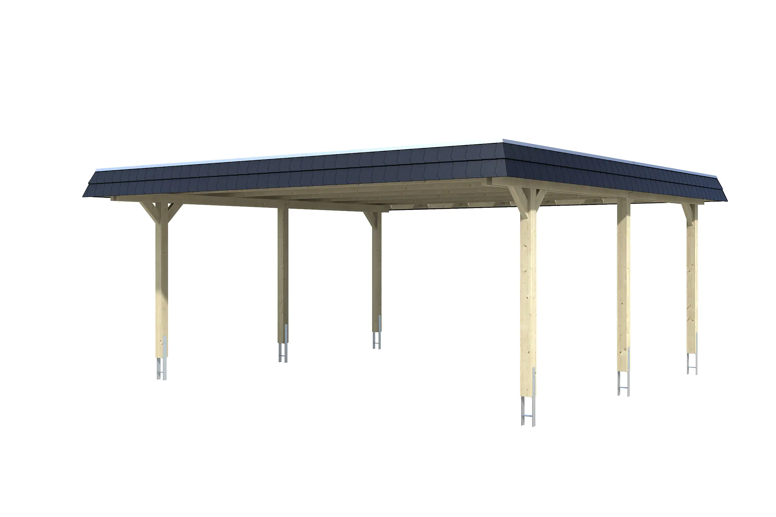 SKAN HOLZ Carport Wendland 630 x 637 cm mit Aluminiumdach