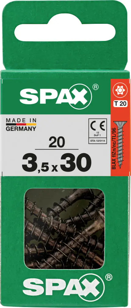 Spax Universalschrauben 3,5 x 30 mm T20 Vollgewinde - 20 Stk. 