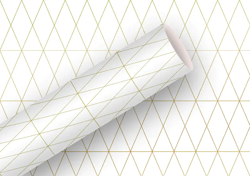 4014995377104 Braun & Company Geschenkpapier Geometric weiß, gold 1,5 m x 70 cm