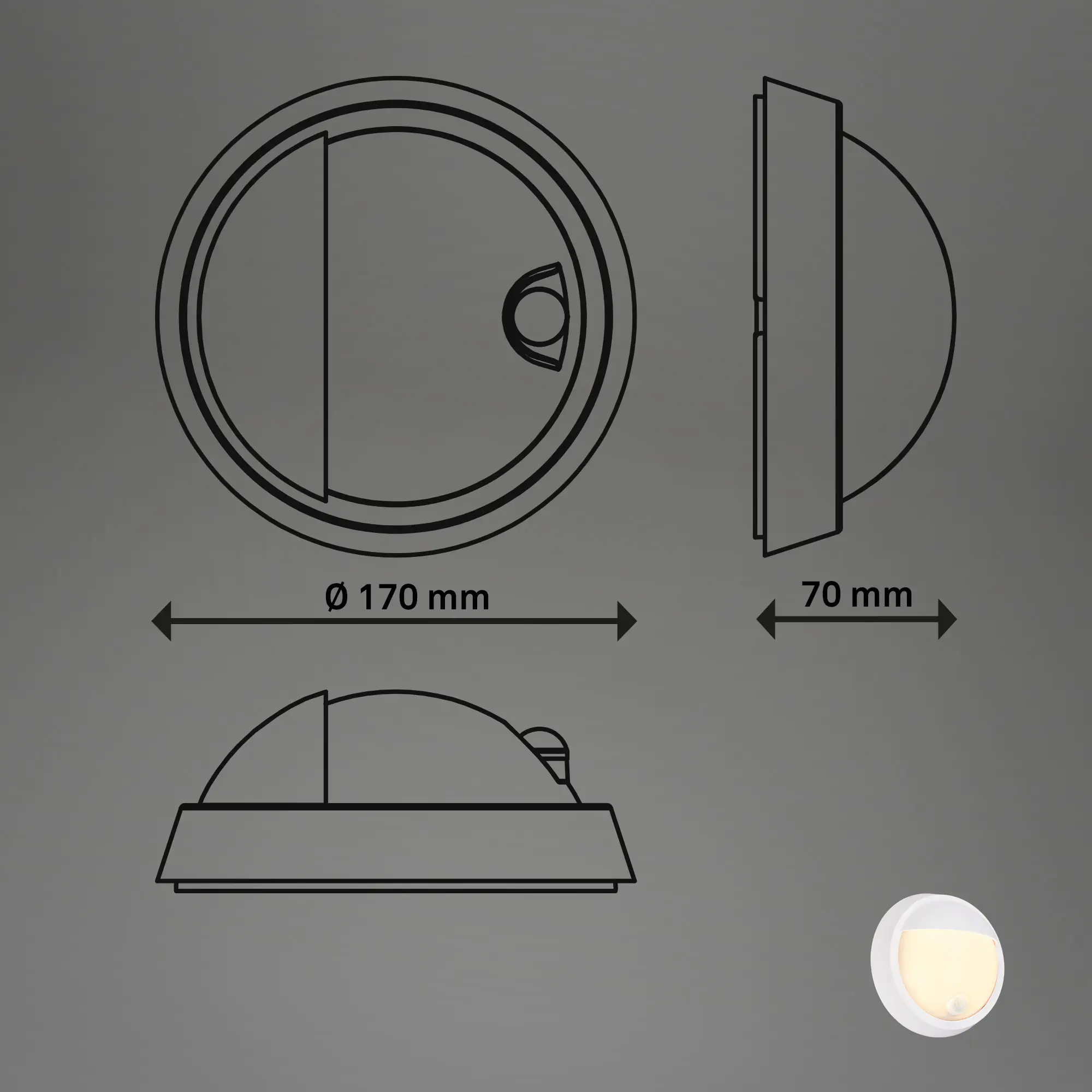 Briloner LED Außenwandleuchte Puni Akku 4W weiß Bewegungssensor warmweiß Briloner LED Außenwandleuchte Puni Akku 4W weiß Bewegungssensor warmweiß