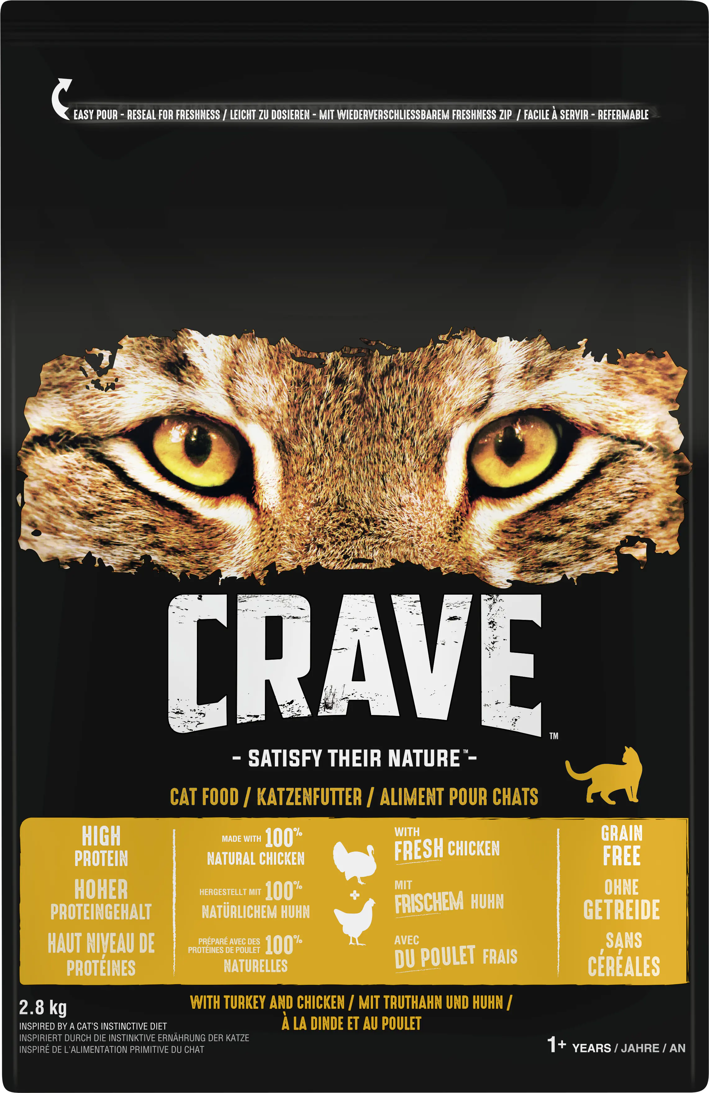Crave Adult mit Truthahn und Huhn Katzenfutter 2,8 kg