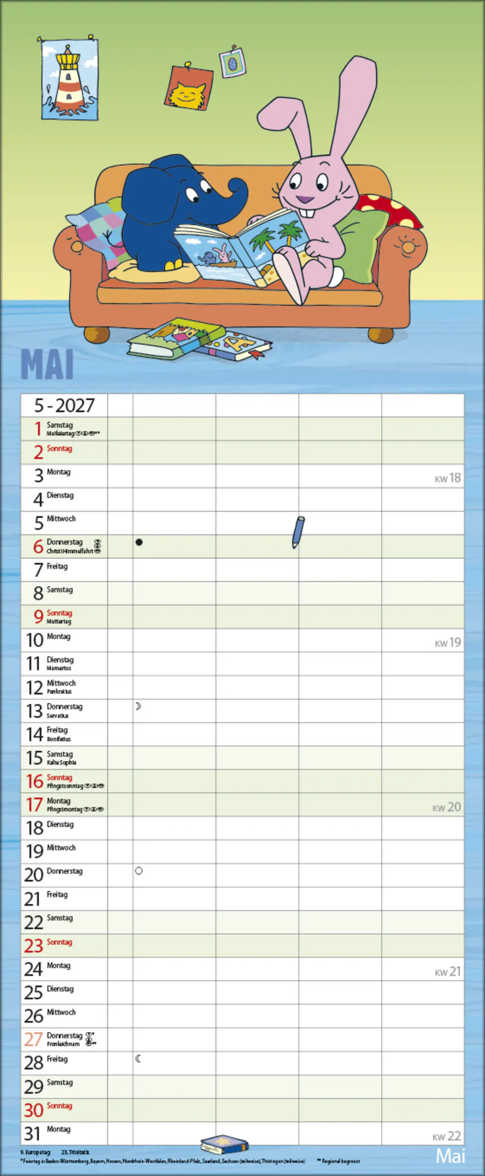 Korsch Kalender Familienplaner Sendung mit der Maus 2027