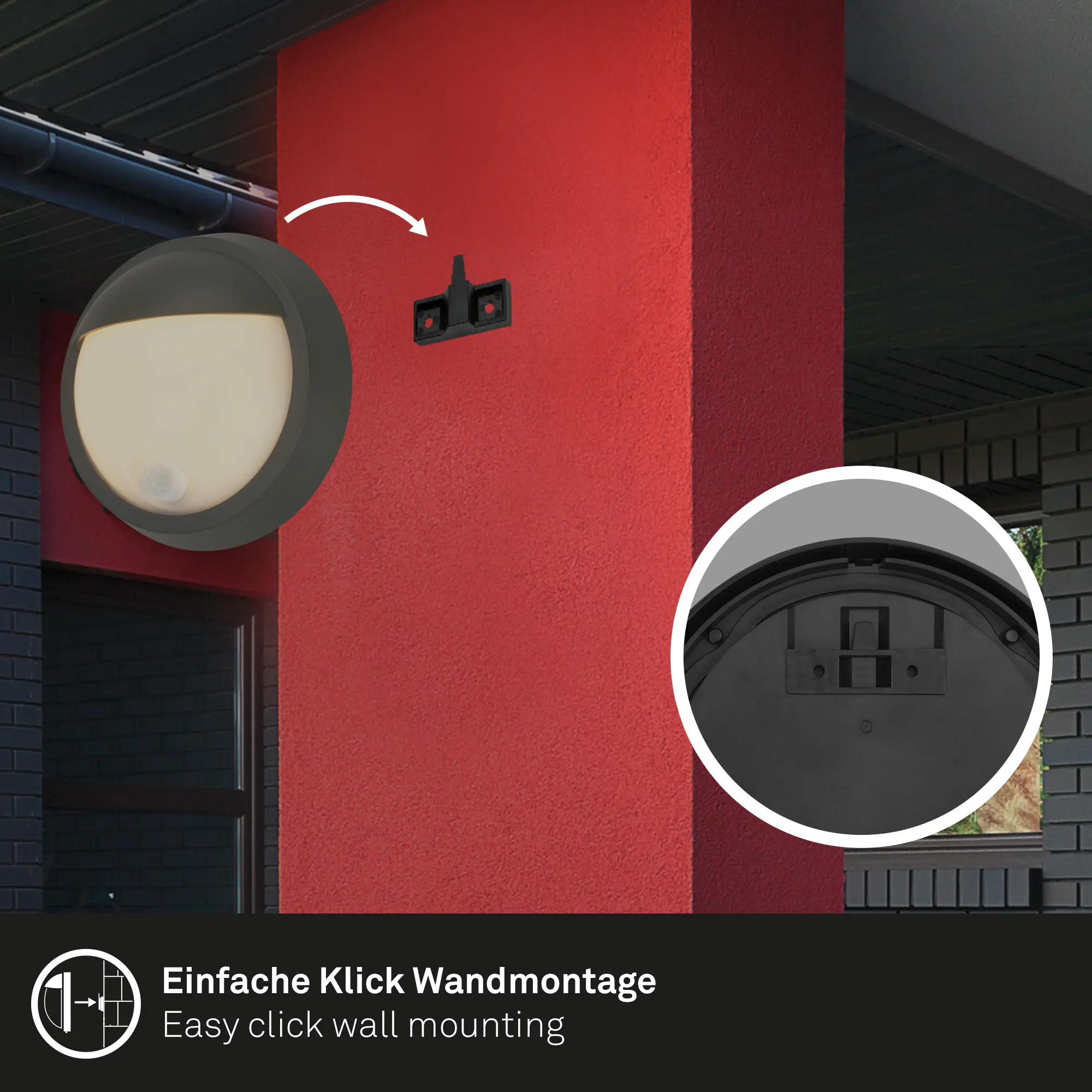 Briloner LED Außenwandleuchte Puni Akku 4W schwarz Sensor warmweiß Briloner LED Außenwandleuchte Puni Akku 4W schwarz Sensor warmweiß