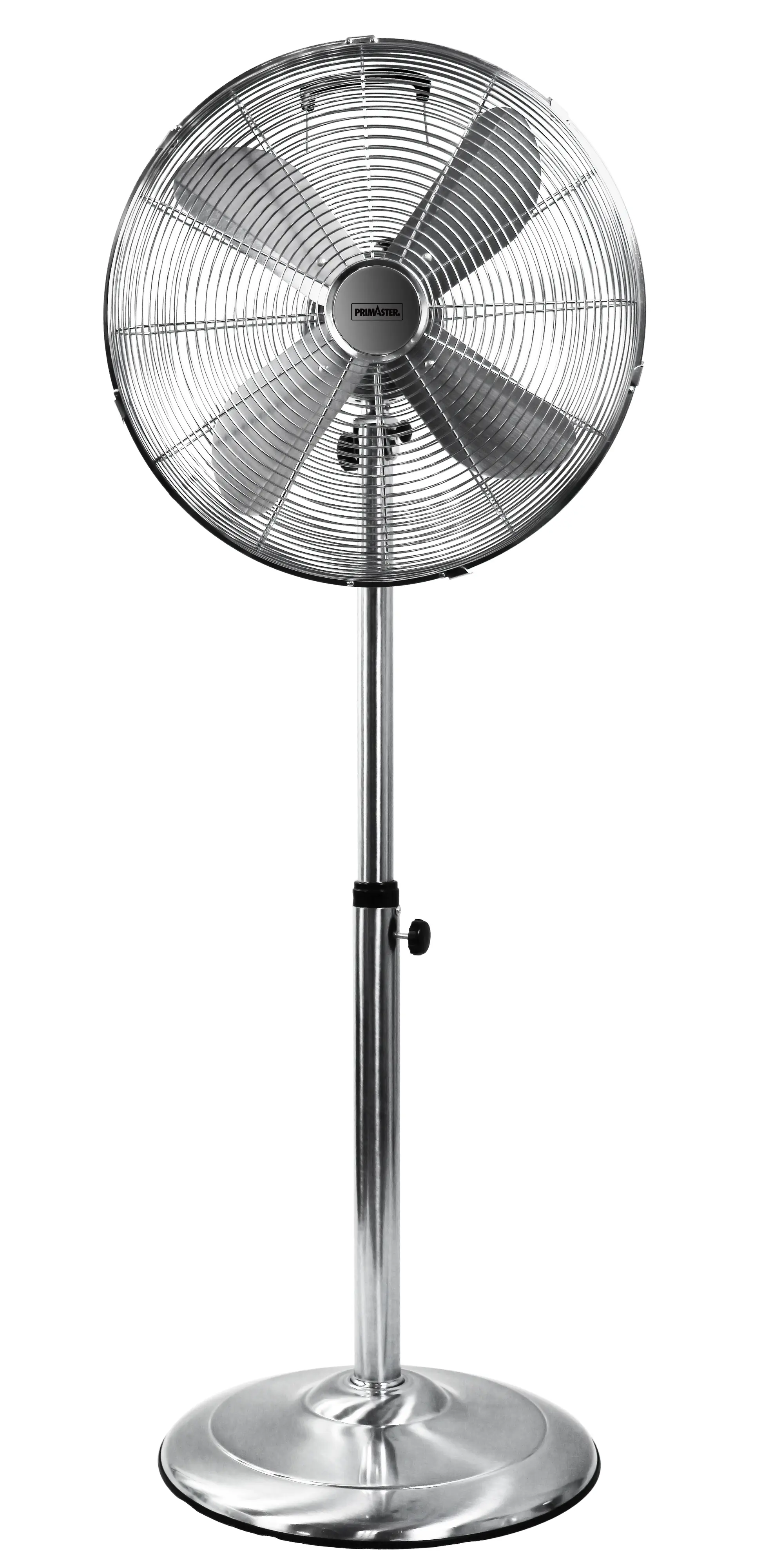 Primaster Standventilator mit 3 Stufen Ø 40 cm verstellbar 91 - 128 cm verchromt