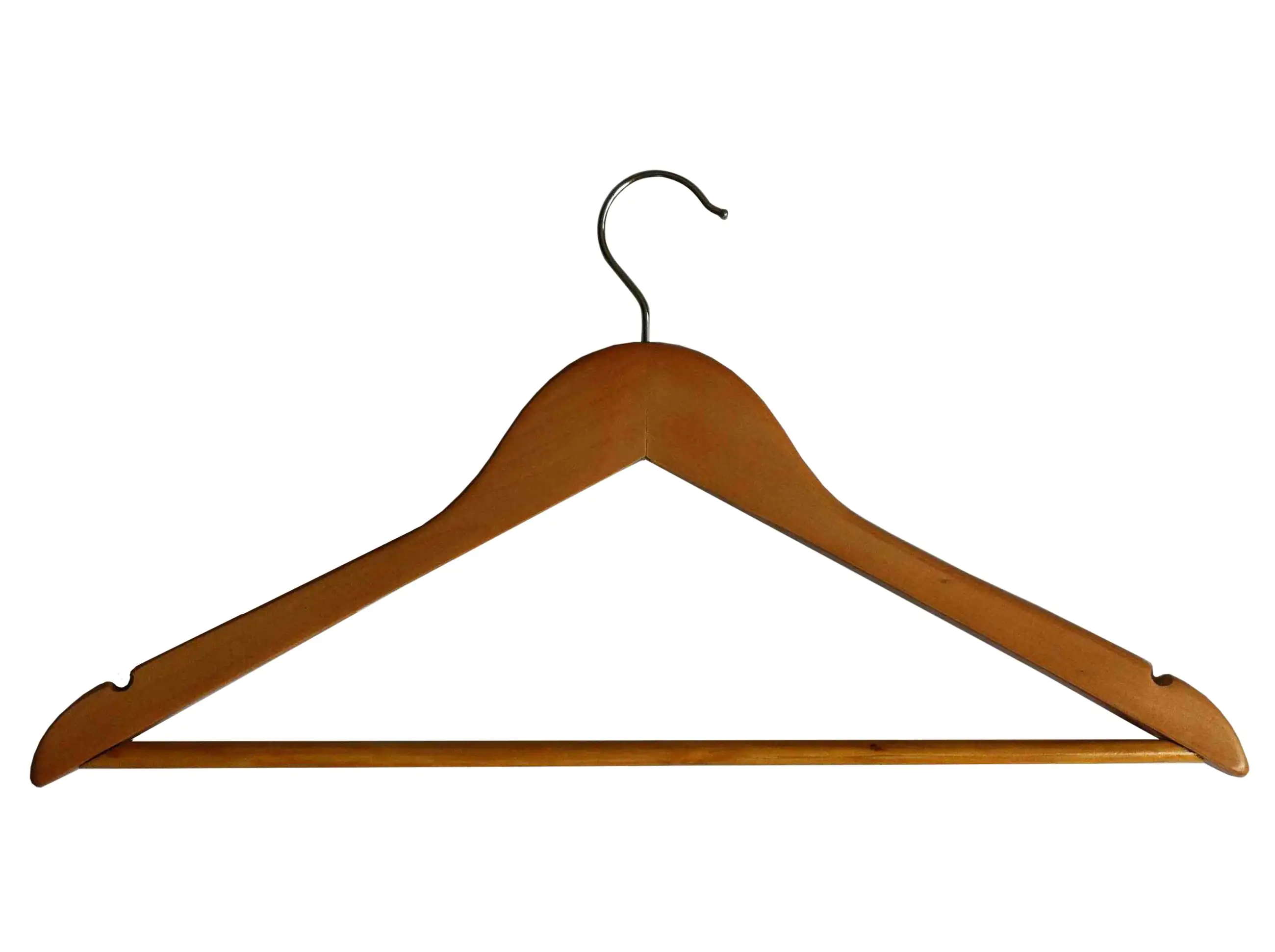 TrendLine Kleiderbügel mit Steg 5 Stück Holz natur-dunkel