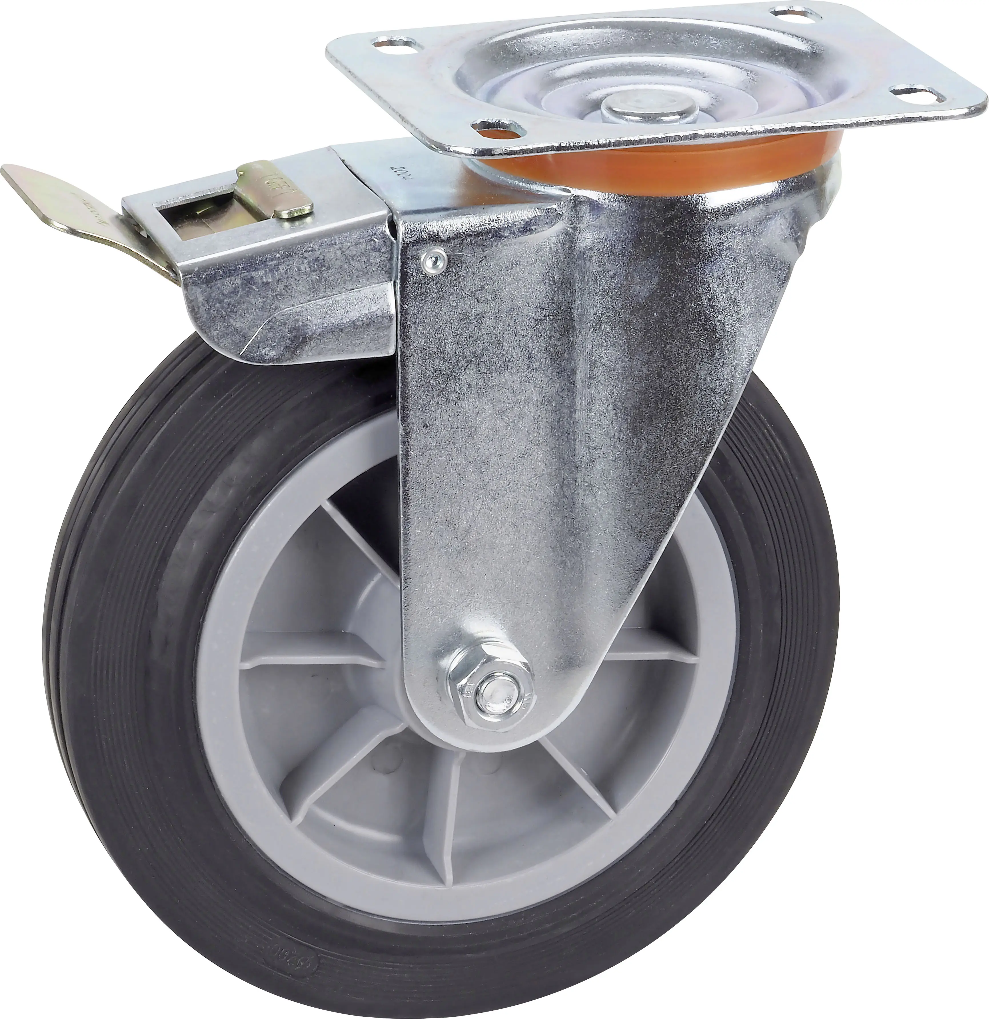 Geräte-Lenkrolle mit Totalfeststeller 200 x 46,5 mm Tragkr. 210 kg