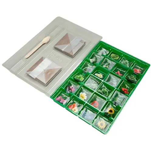 Saatgut Adventskalender Weihnachtsmann mit komplettem Mini Gewächshaus Set Saatgut Adventskalender Weihnachtsmann mit komplettem Mini Gewächshaus Set