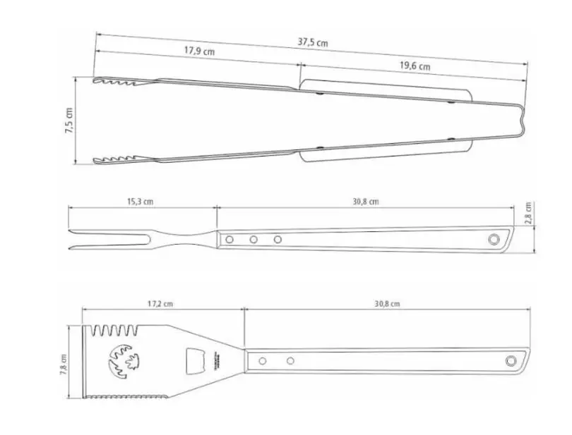 Tramontina Churrasco Grillbesteck-Set 3-teilig Tramontina Churrasco Grillbesteck-Set 3-teilig