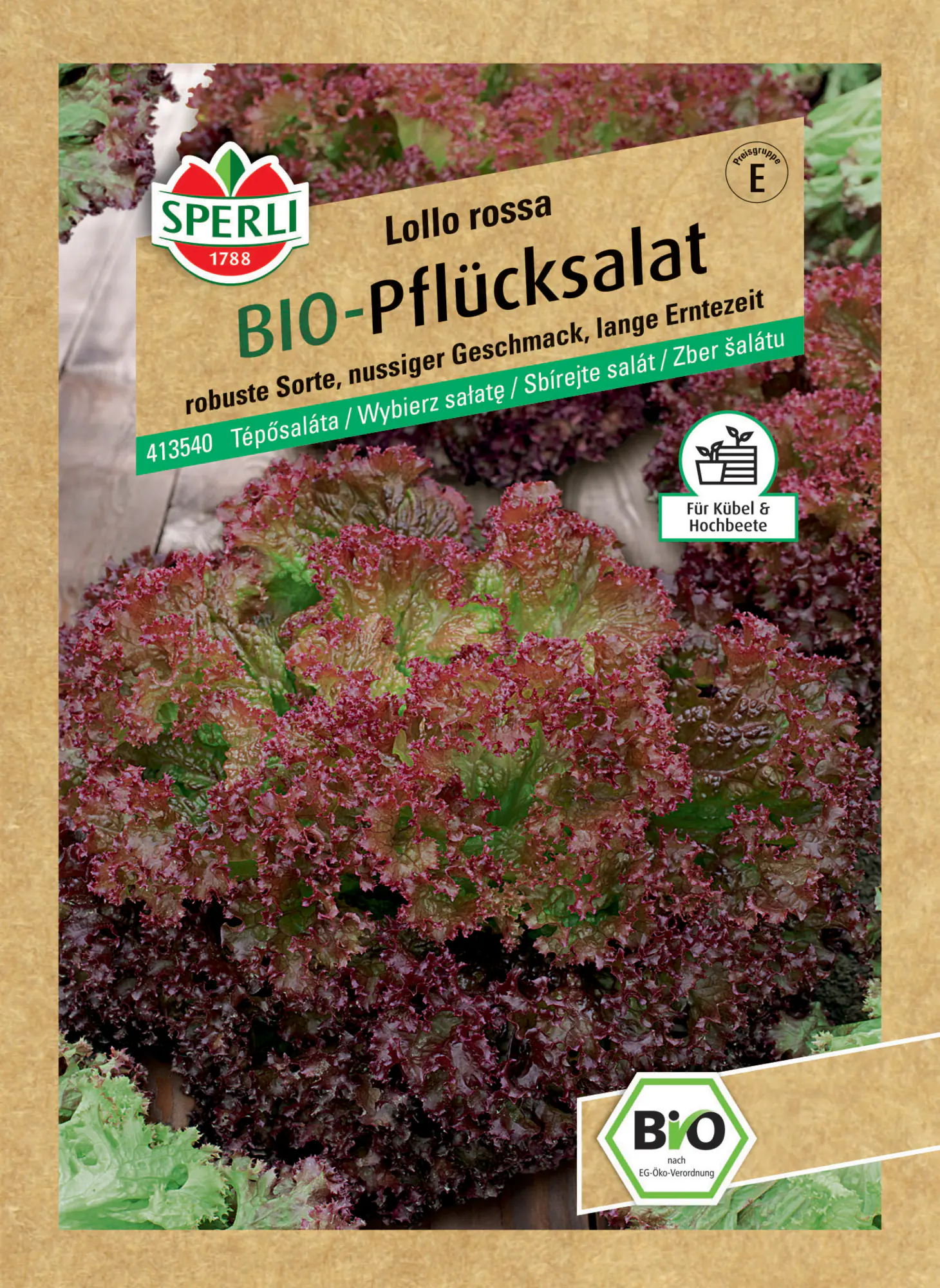 Sperli BIO Pflücksalat rot