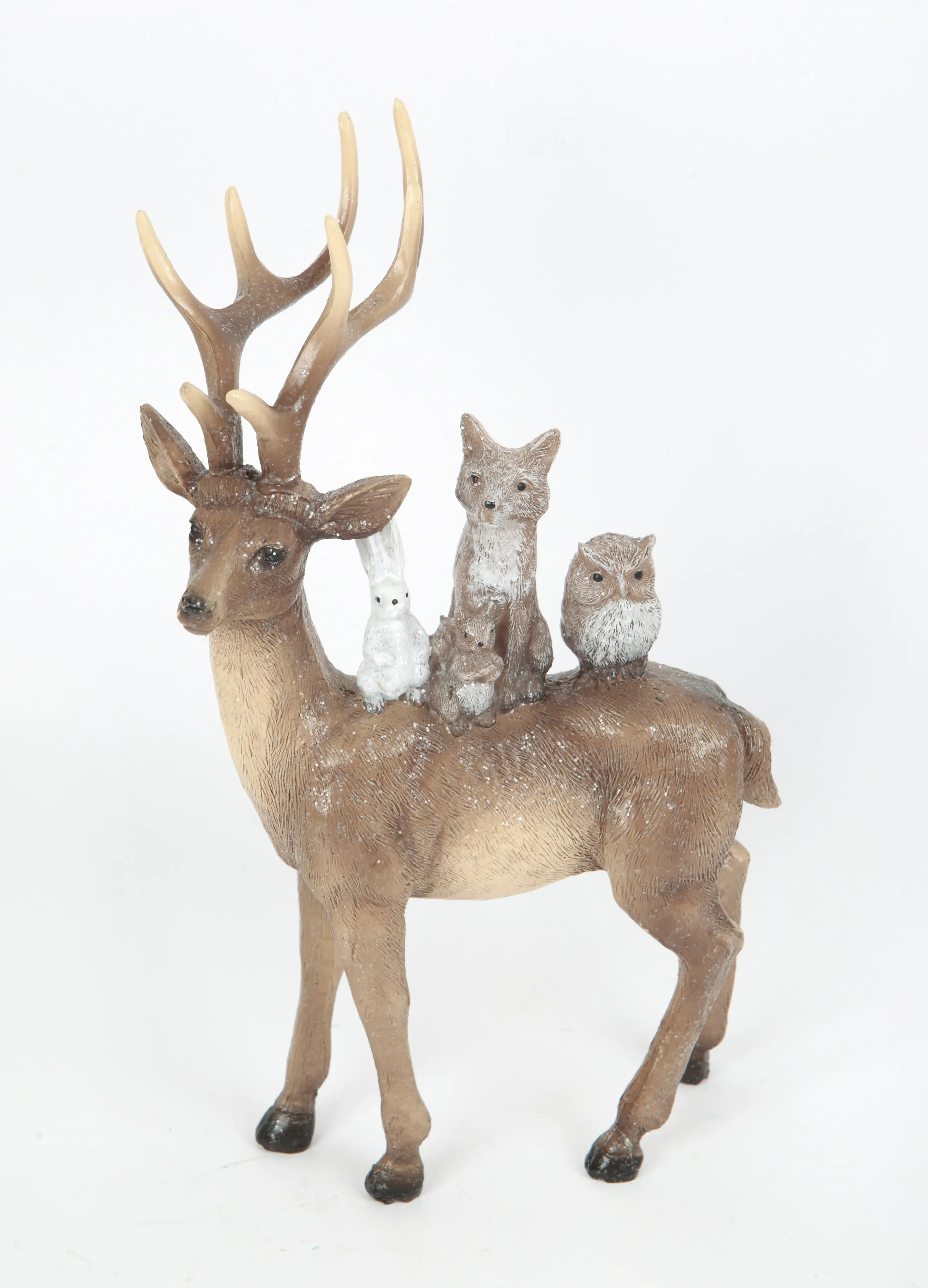 TrendLine Dekofigur Rentier mit Tieren 27 x 16 cm