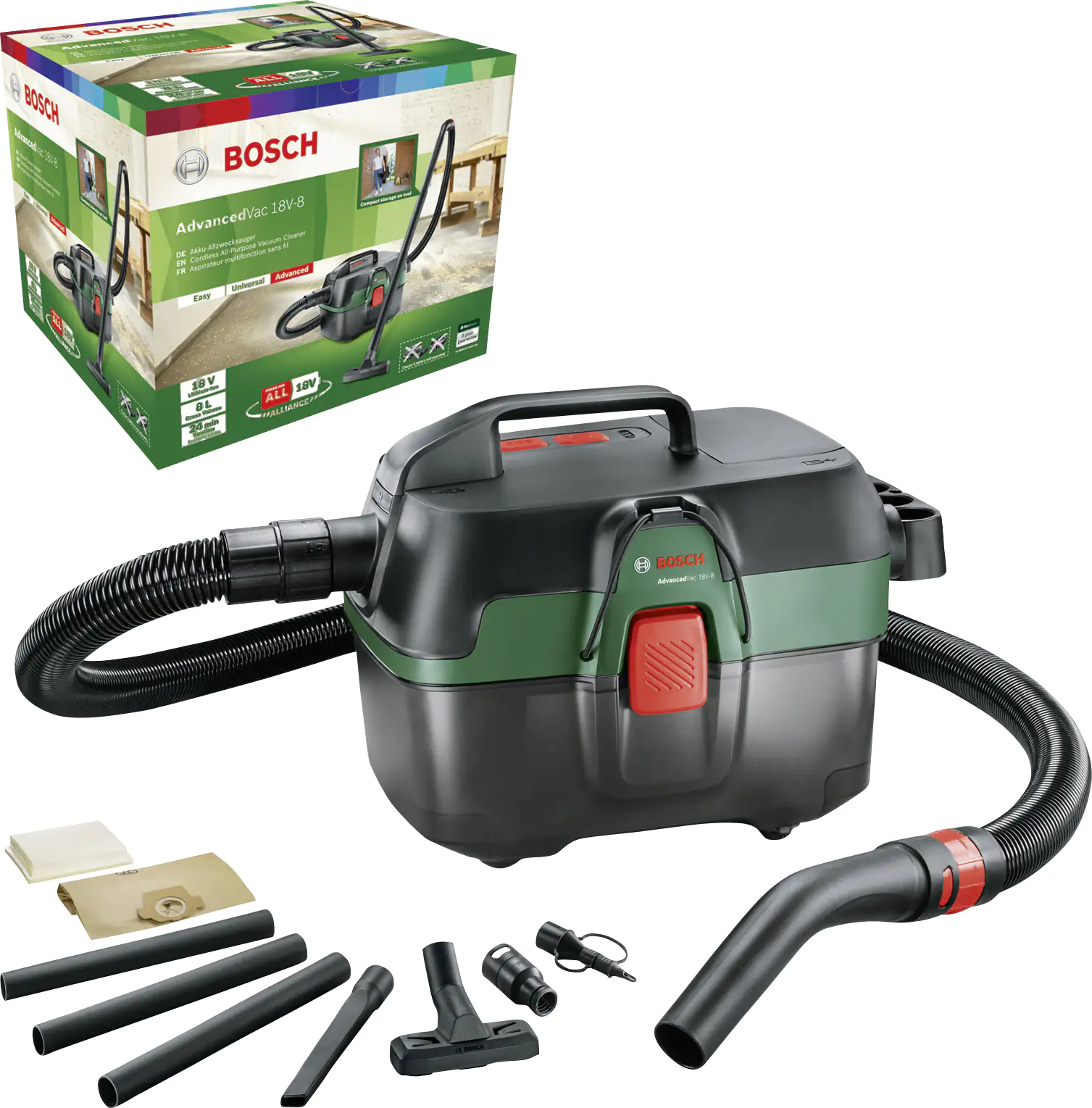 Bosch Nass- & Trockensauger AdvancedVac 18V-8 18V 4,0 Ah Solo Bosch Nass- & Trockensauger AdvancedVac 18V-8 18V 4,0 Ah Solo