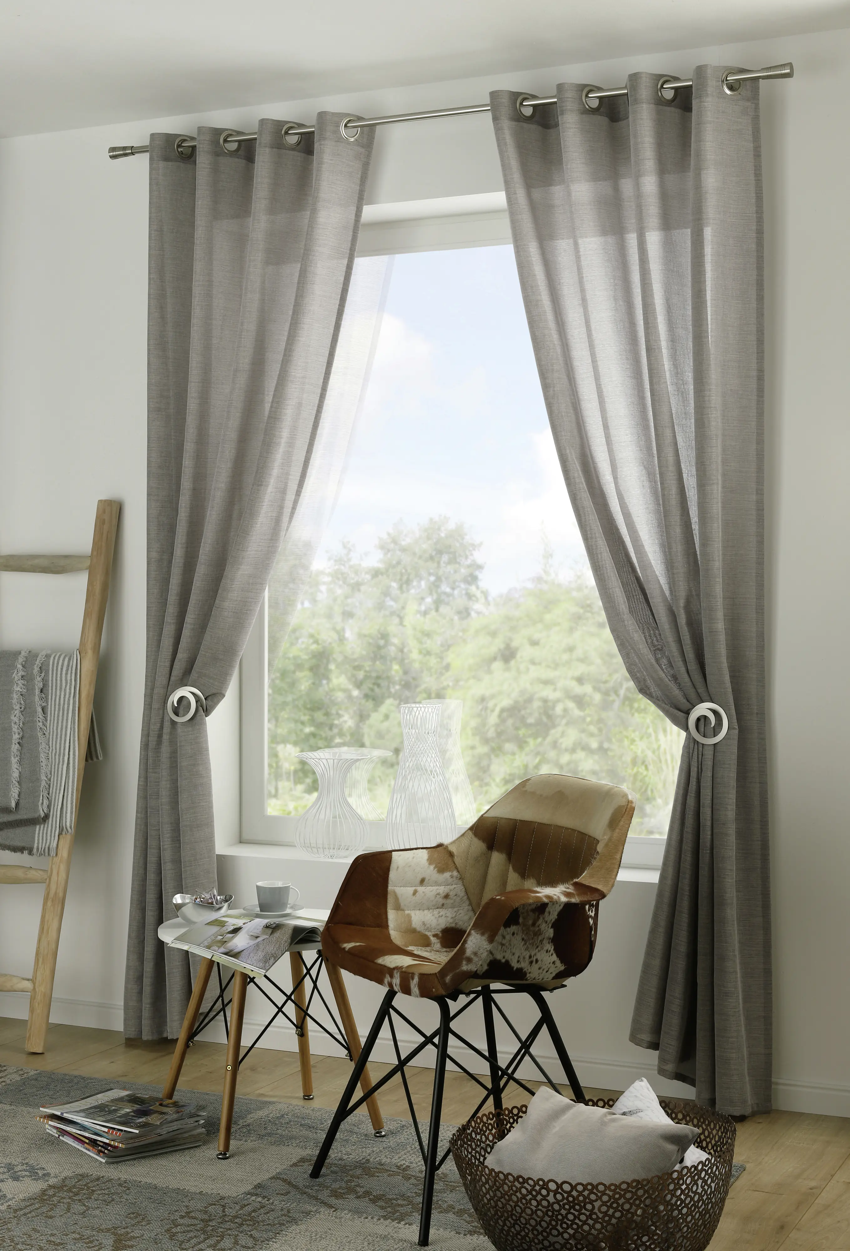 Gardinia Dekoschnecke Raffhalter silber-matt 12 cm x 25 cm