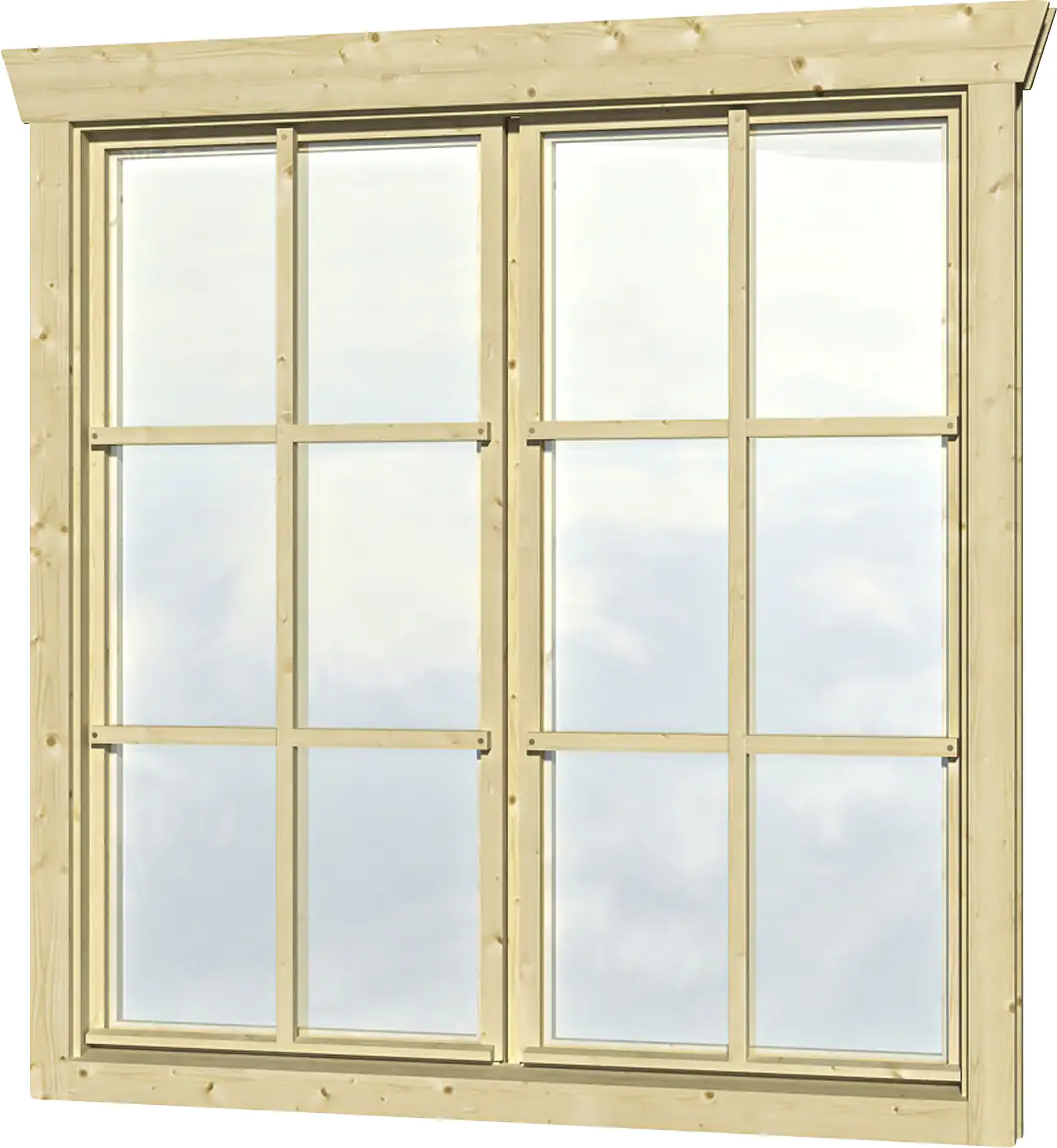 SKAN HOLZ Doppelfenster BxH 2 x 57,5 x 123,5 cm für 28 mm Häuser