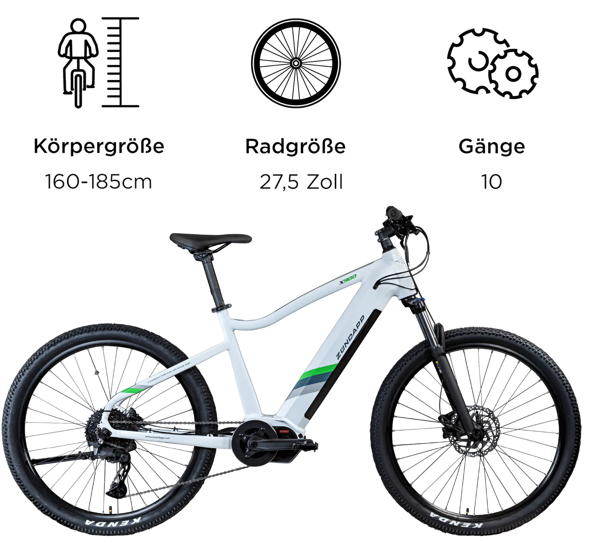 Zündapp E-Bike MTB X900 27,5 Zoll 10-Gang 733 Wh weiß Zündapp E-Bike MTB X900 27,5 Zoll 10-Gang 733 Wh weiß