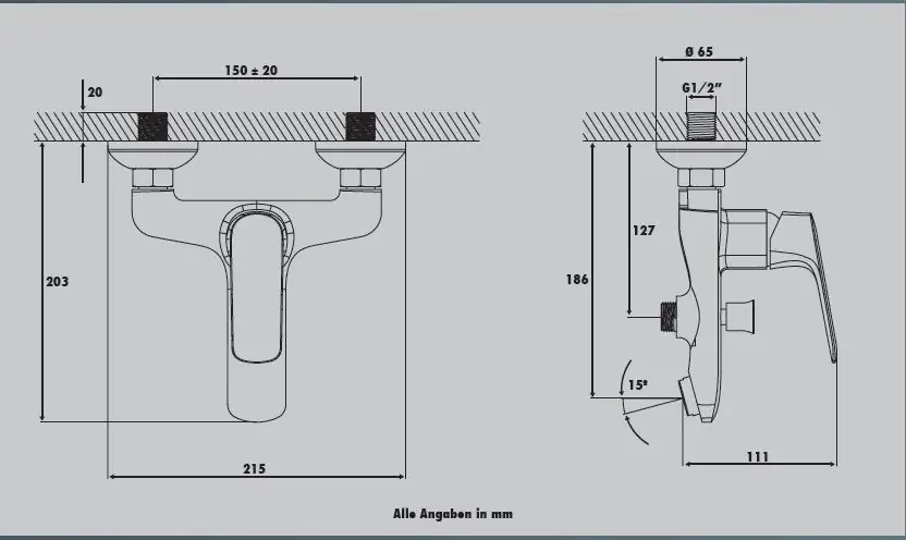 Primaster Badewannenarmatur Kassel verchromt