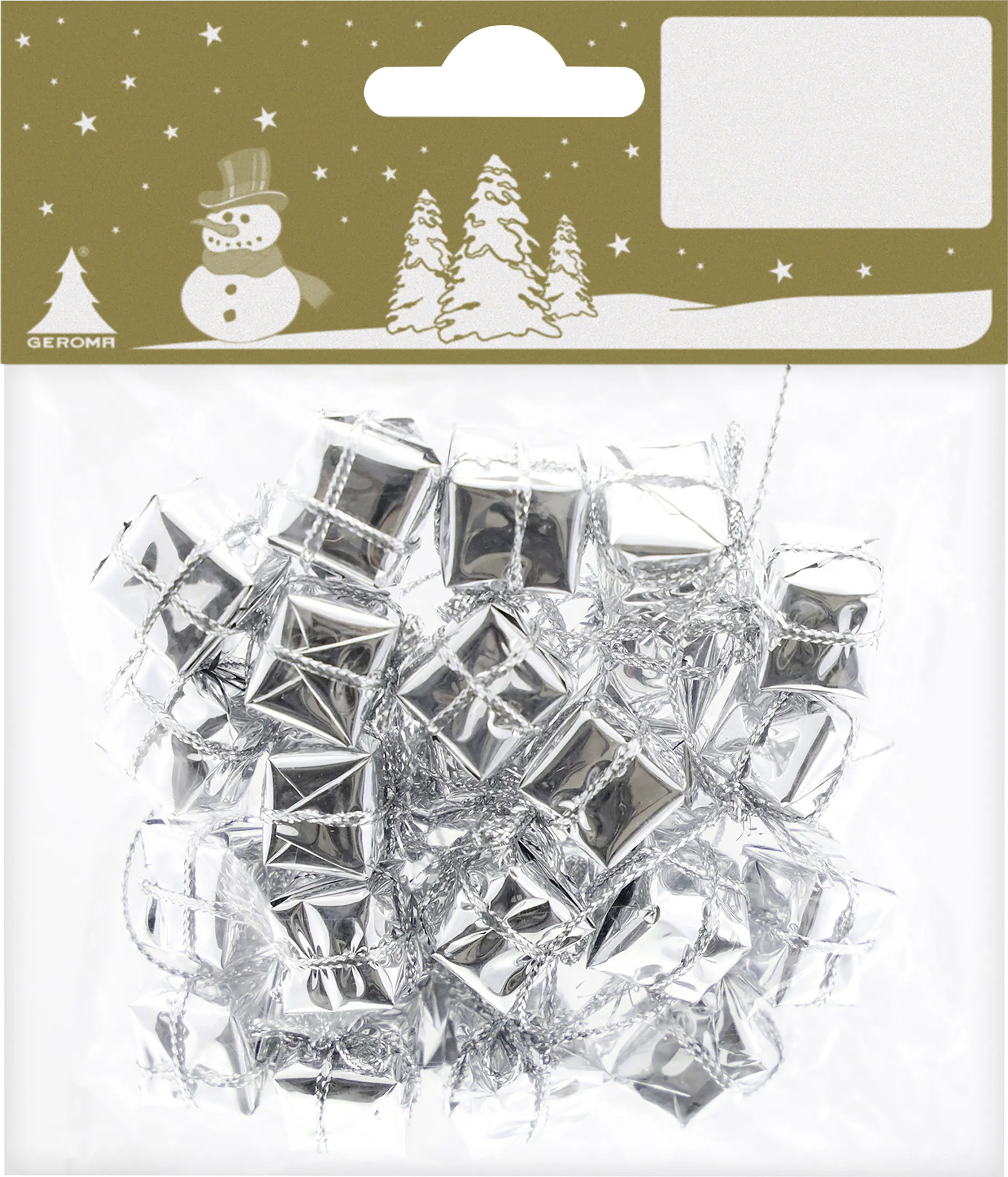 Girlande im Päckchenmotiv Kunststoff 180 cm silber 