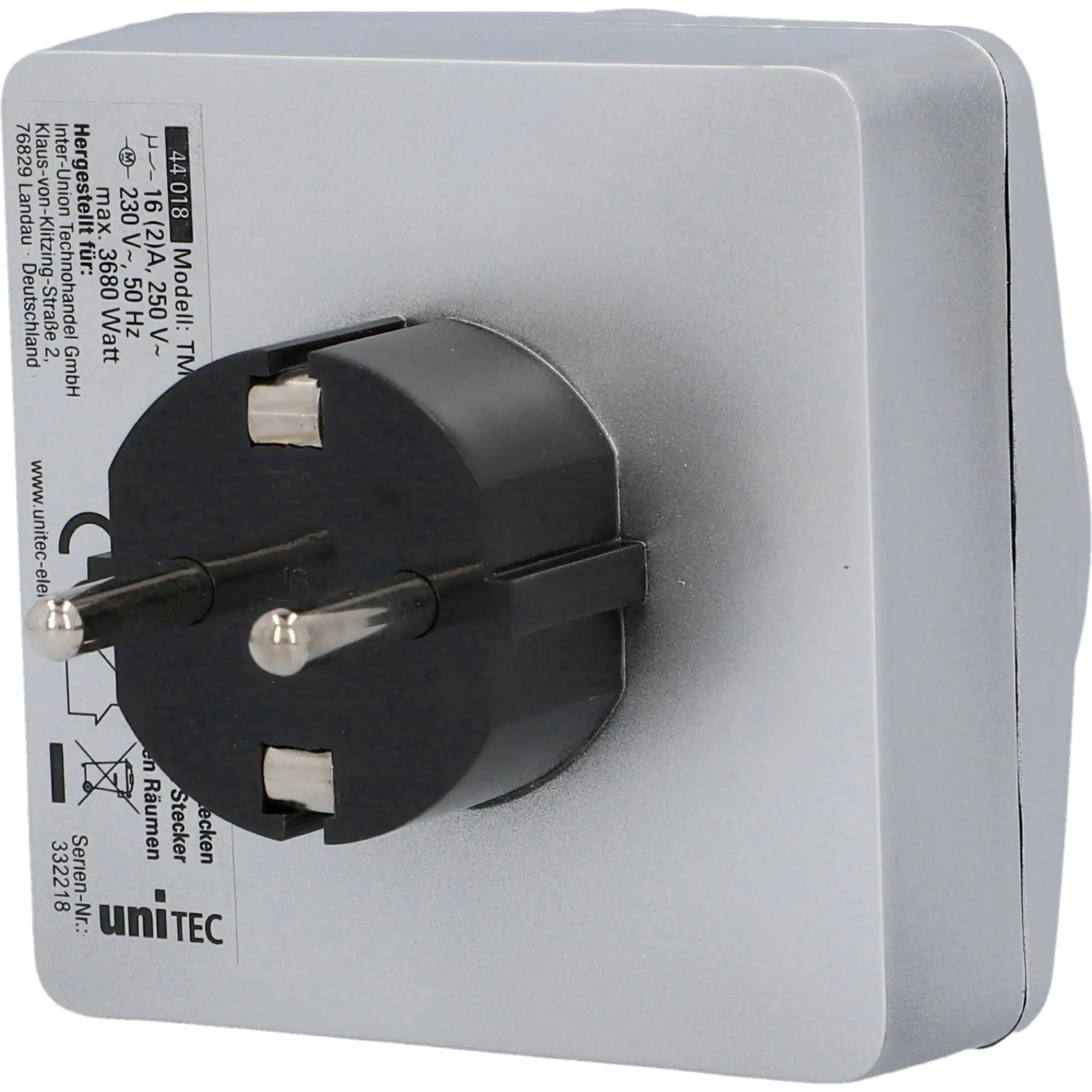 Zeitschaltuhr kompakt 3.600W mechanisch, silber, IP20 Zeitschaltuhr kompakt 3.600W mechanisch, silber, IP20