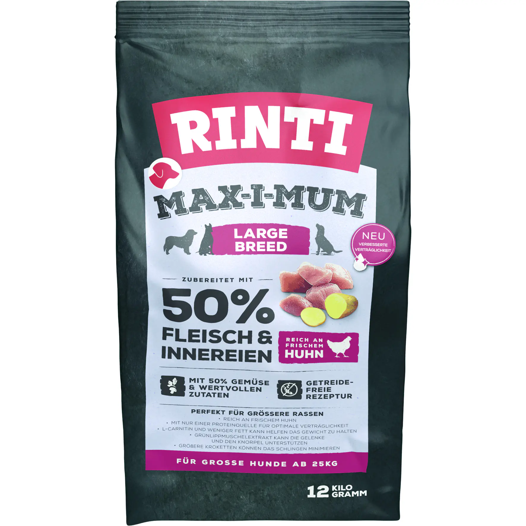 Rinti Max-i-Mum Hundetrockenfutter Adult 12 kg Huhn