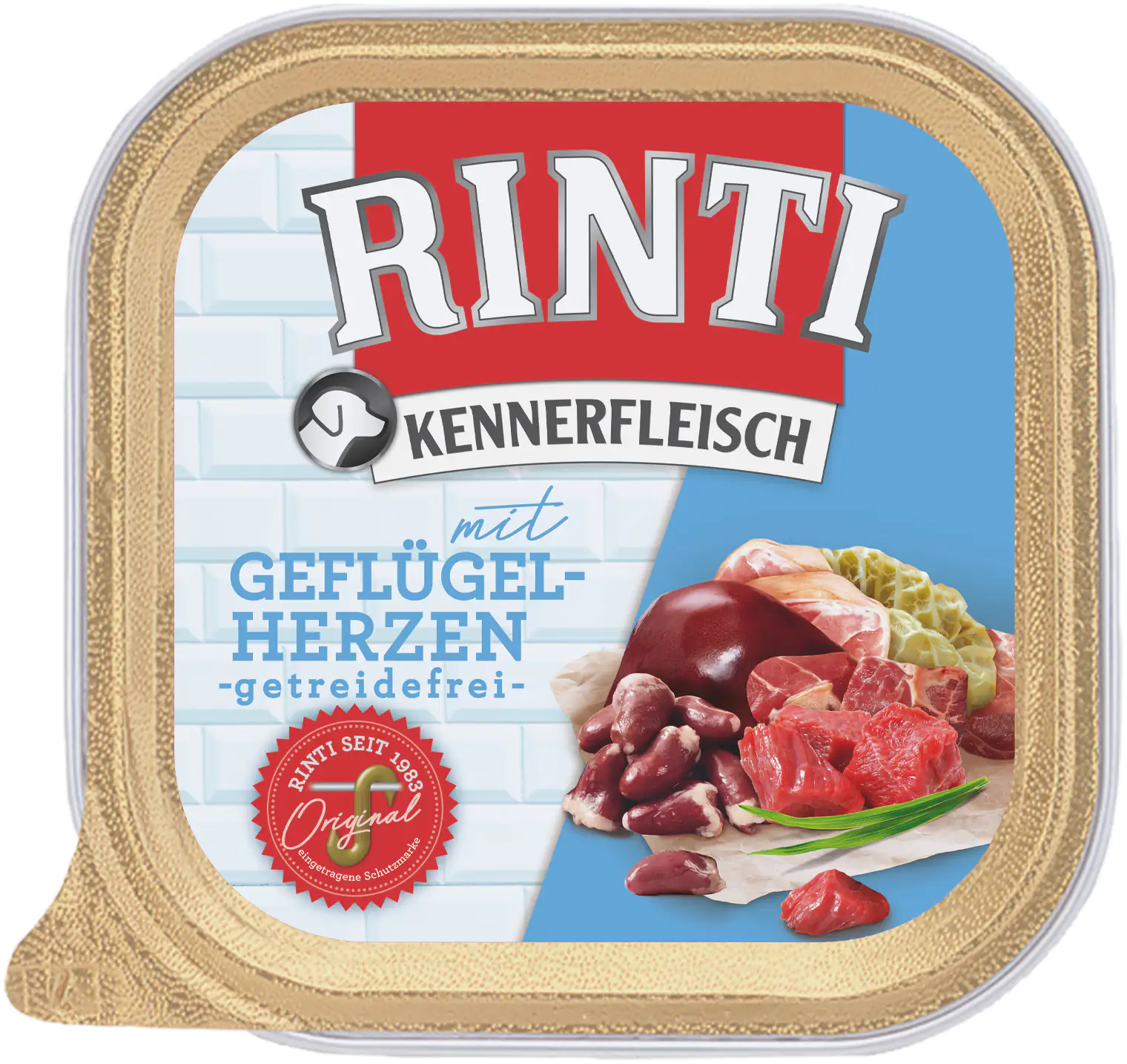 Rinti Kennerfleisch Hundenassfutter Adult 300 g Geflügelherzen Rinti Kennerfleisch Hundenassfutter Adult 300 g Geflügelherzen