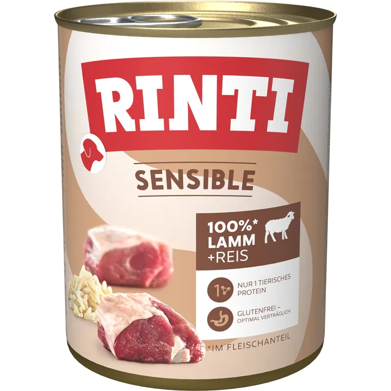Rinti Hundenassfutter Sensible Lamm & Reis 800 g