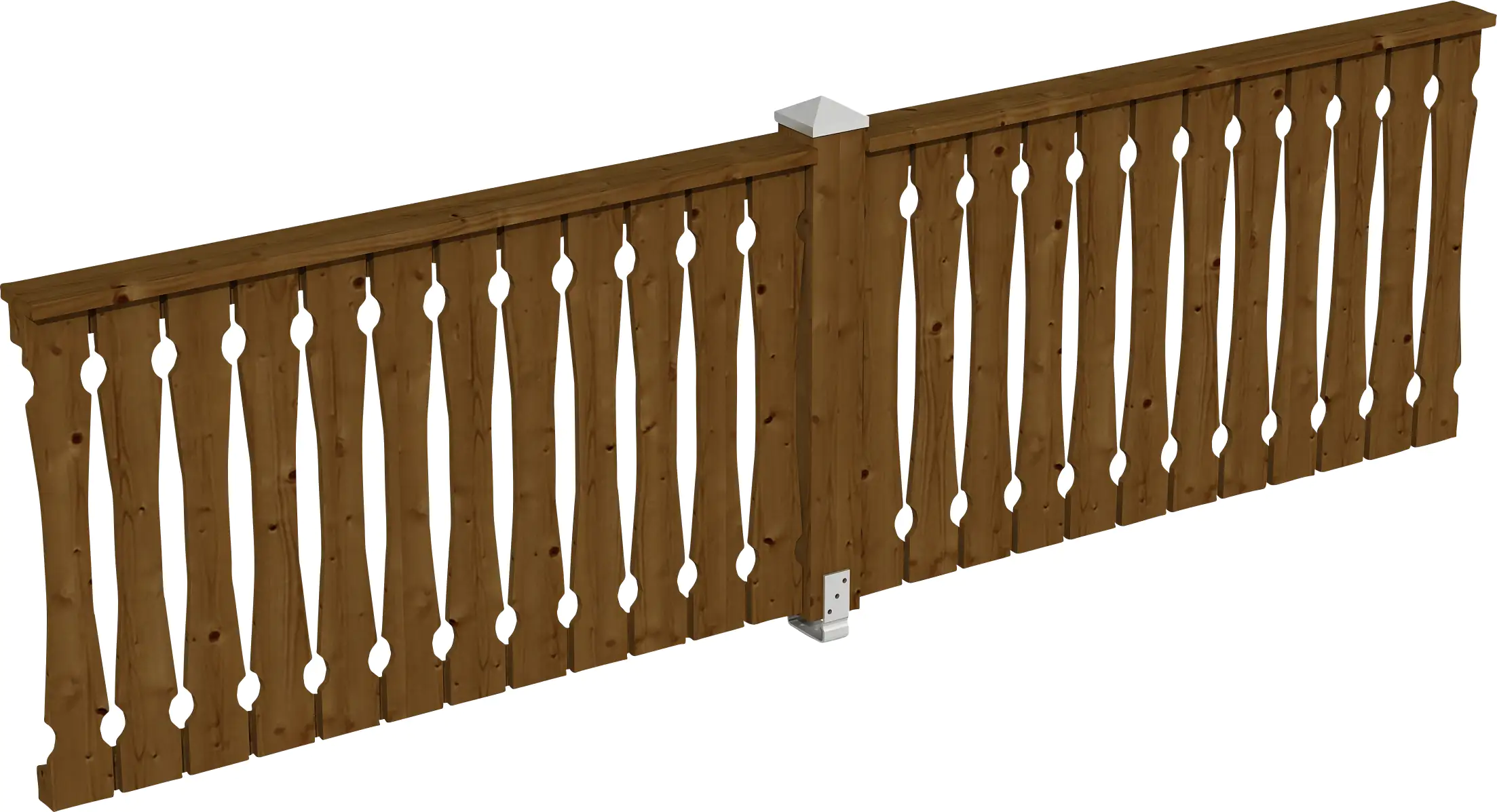 SKAN HOLZ Brüstung Balkonschalung 335 x 96 cm, Fichte, lasiert in Nussbaum