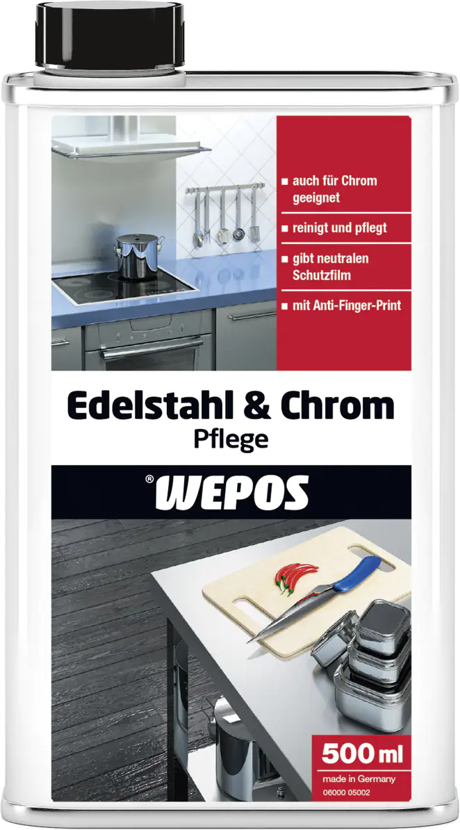 Wepos Edelstahl- und Chrompflege 500 ml Wepos Edelstahl- und Chrompflege 500 ml