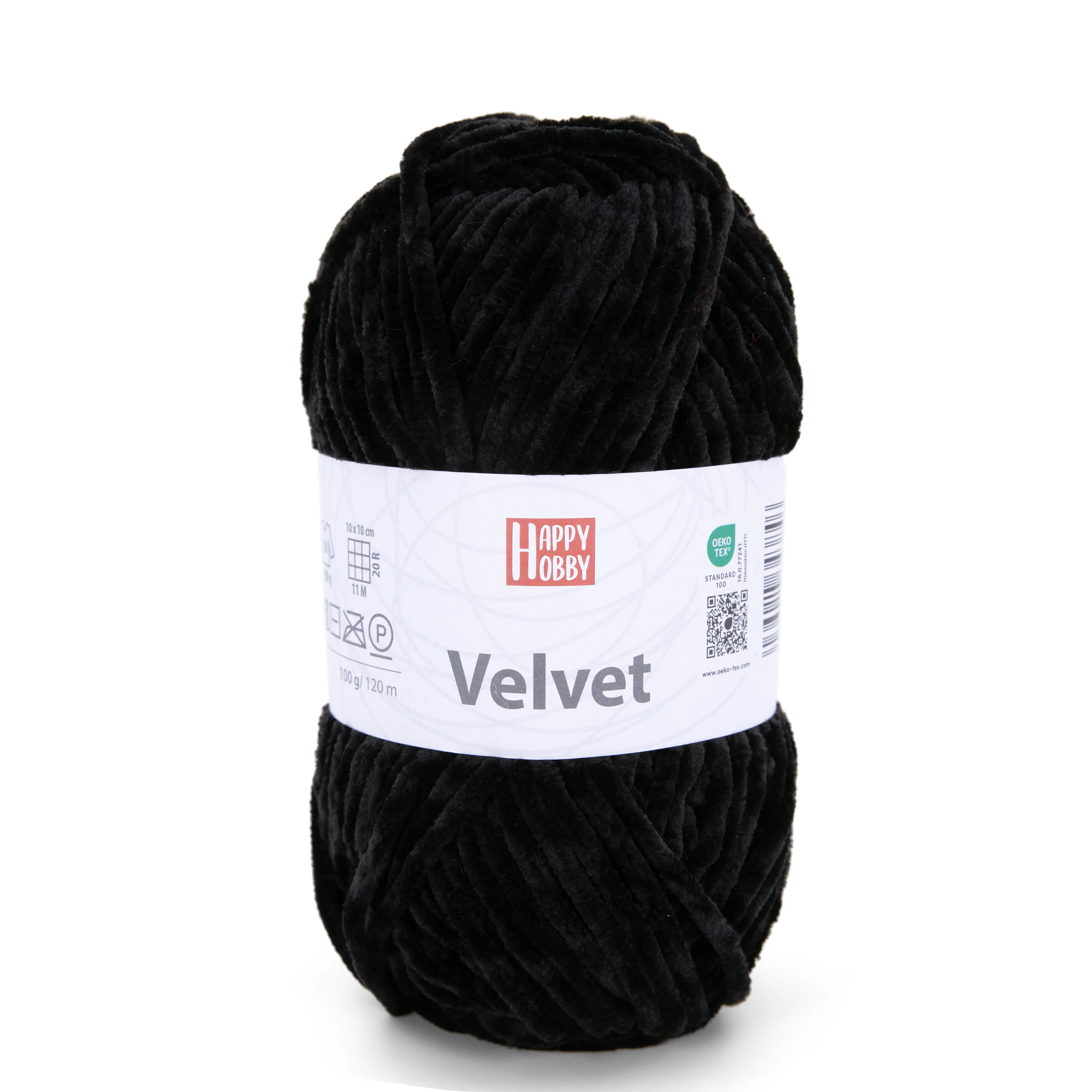 Happy Hobby Wolle Velvet 100 g schwarz