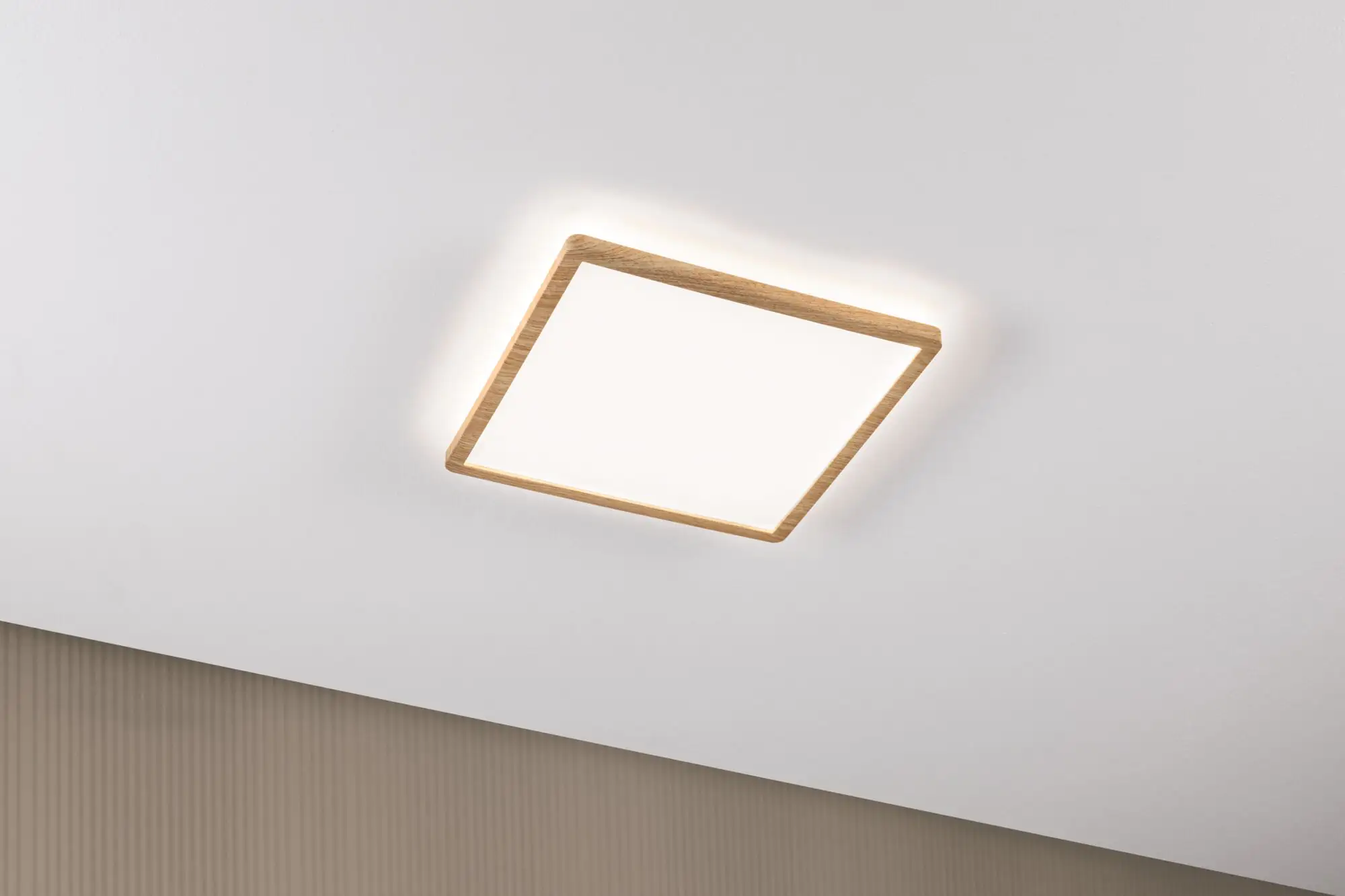 Paulmann LED Deckenleuchte Atria Shine Backlight Holzoptik eckig 29,3 x 29,3 cm