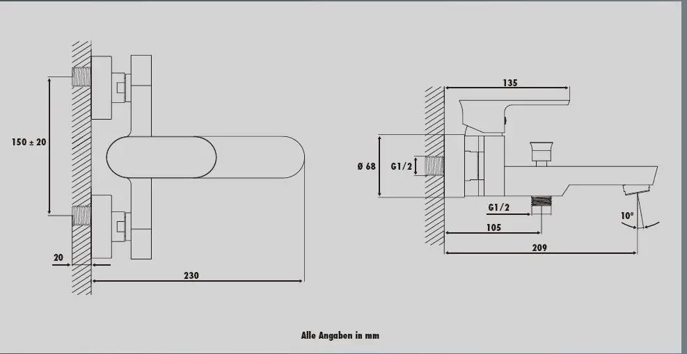 Primaster Badewannenarmatur Moskau verchromt Primaster Badewannenarmatur Moskau verchromt