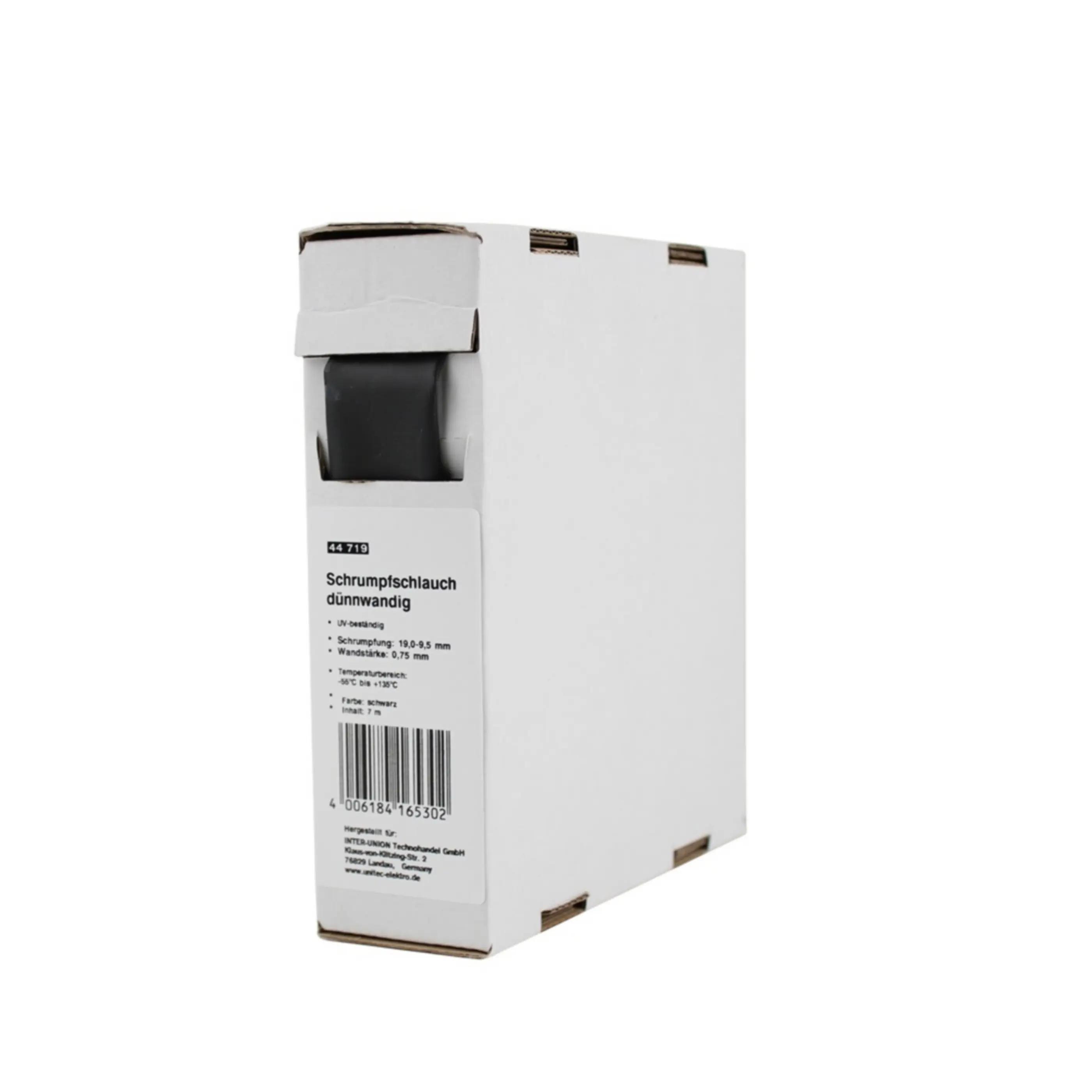 Unitec Schrumpfschlauch Abrollbox Ø 19-9,5 mm Meterware schwarz Unitec Schrumpfschlauch Abrollbox Ø 19-9,5 mm Meterware schwarz