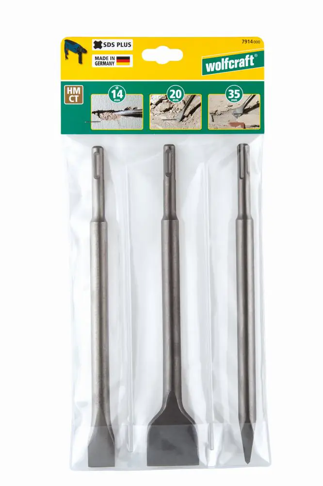 Wolfcraft Meißel-Set Länge 250 mm SDS plus 3-teilig Wolfcraft Meißel-Set Länge 250 mm SDS plus 3-teilig