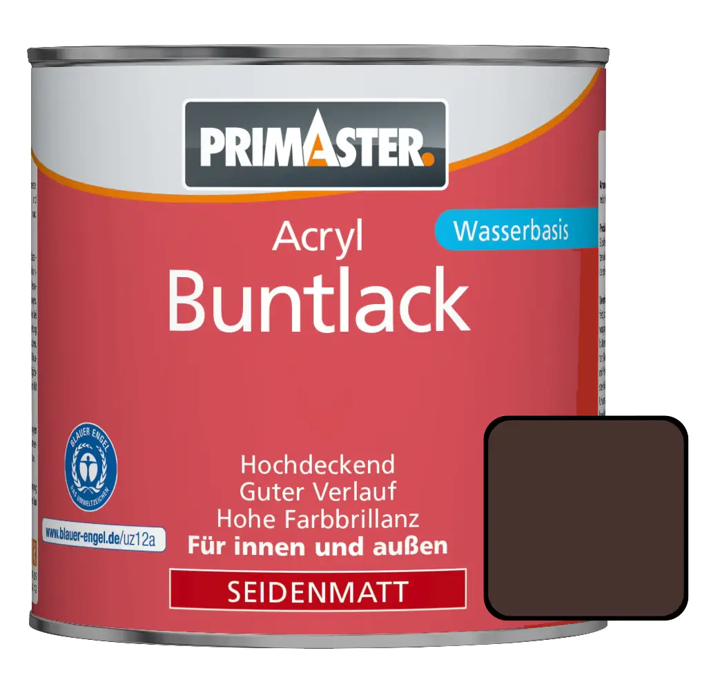 Primaster Acryl Buntlack RAL 8017 750 ml schokobraun seidenmatt Primaster Acryl Buntlack RAL 8017 750 ml schokobraun seidenmatt