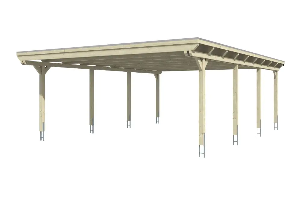 SKAN HOLZ Carport Emsland 613 x 846 cm mit Aluminiumdach, lasiert in Weiß SKAN HOLZ Carport Emsland 613 x 846 cm mit Aluminiumdach, lasiert in Weiß