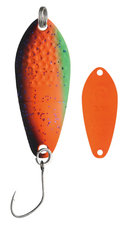 Paladin Angelköder Spoon Midgard 2,5 g UV grün/orange/schwarz/orange/glitzer