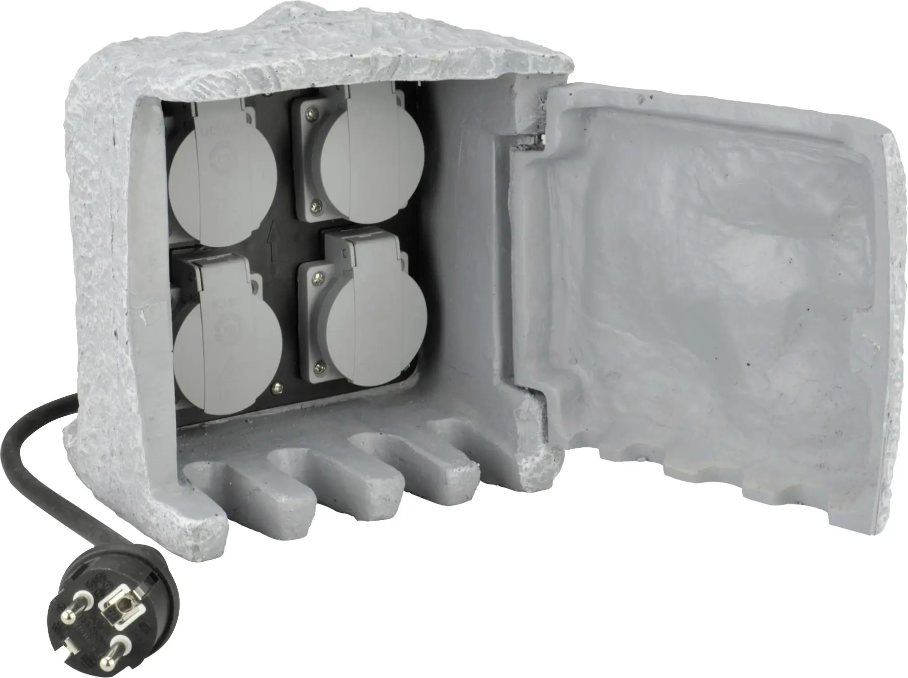 Steckdosen-Verteiler Stein 4 Steckdosen, 1,5 m Zuleitung Steckdosen-Verteiler Stein 4 Steckdosen, 1,5 m Zuleitung