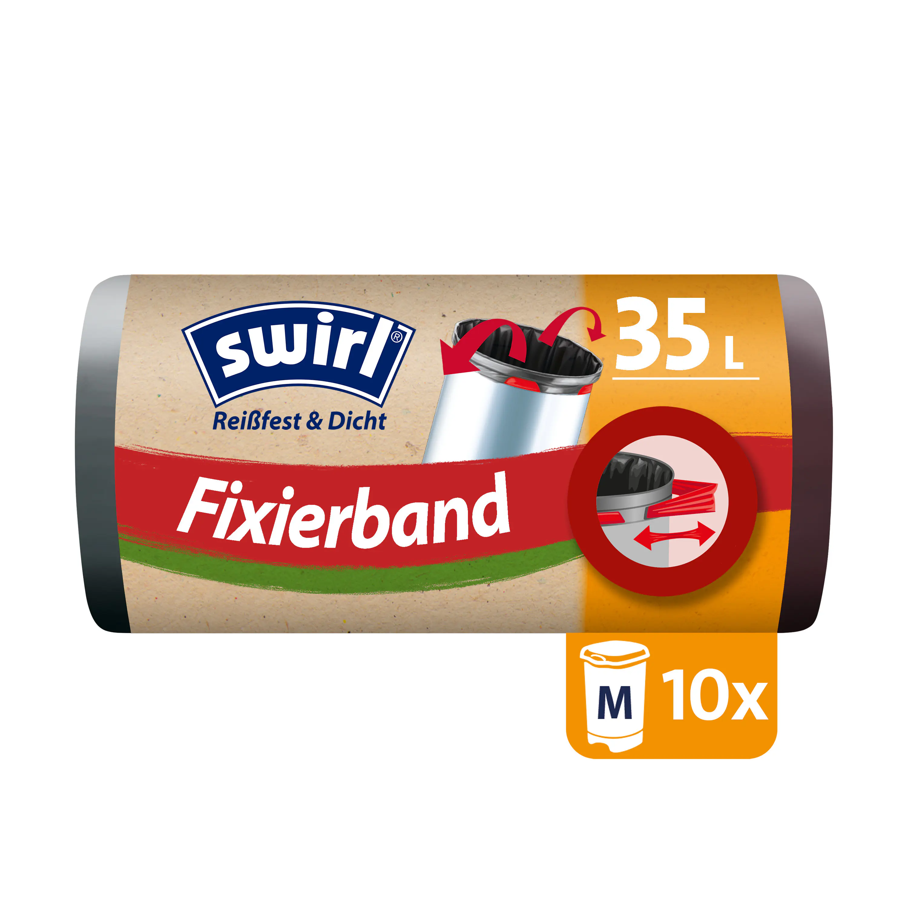 Swirl® 35 l Fixierband-Müllbeutel Reißfest & Dicht