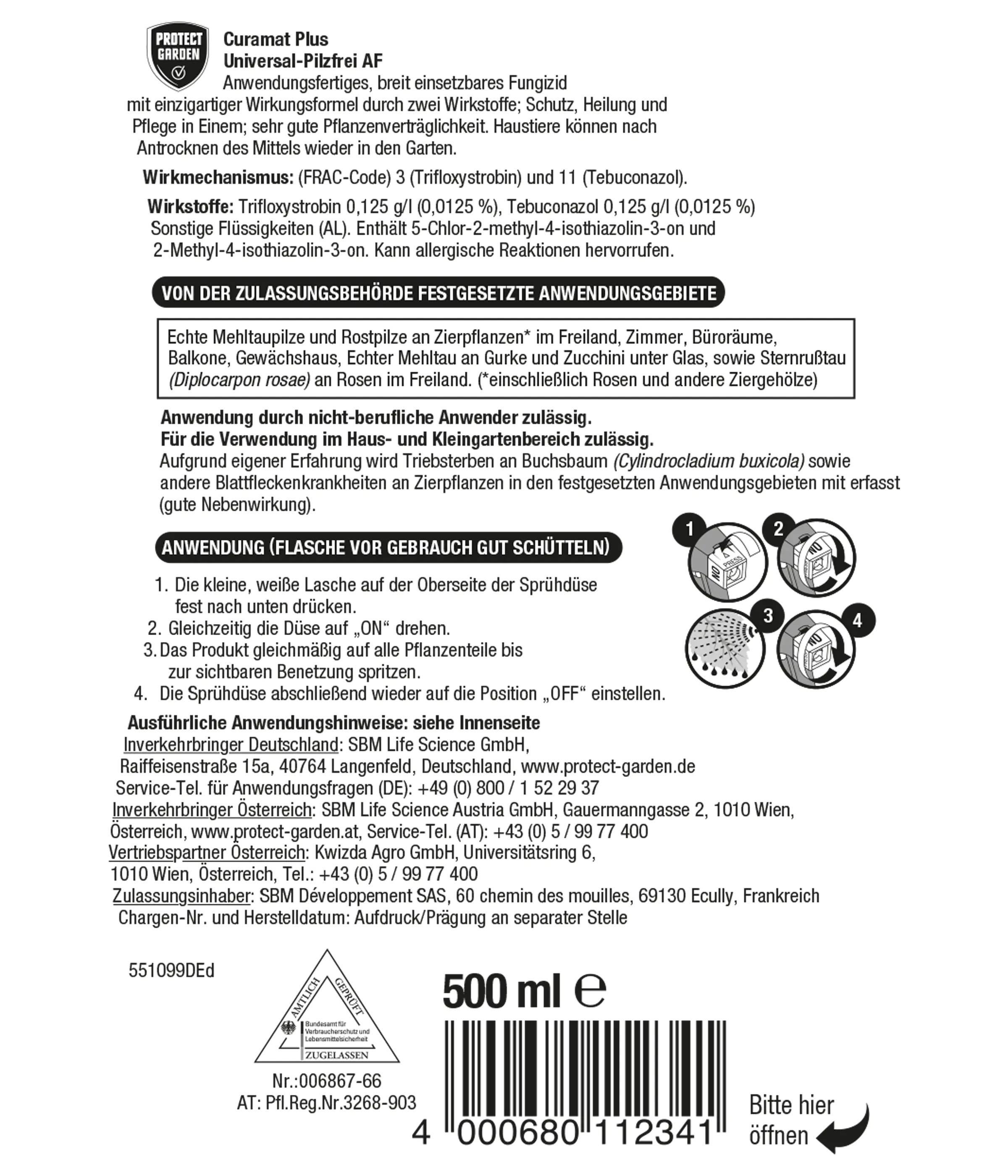 Protect Garden Curamat Plus Universal-Pilzfrei AF 500 ml Protect Garden Curamat Plus Universal-Pilzfrei AF 500 ml