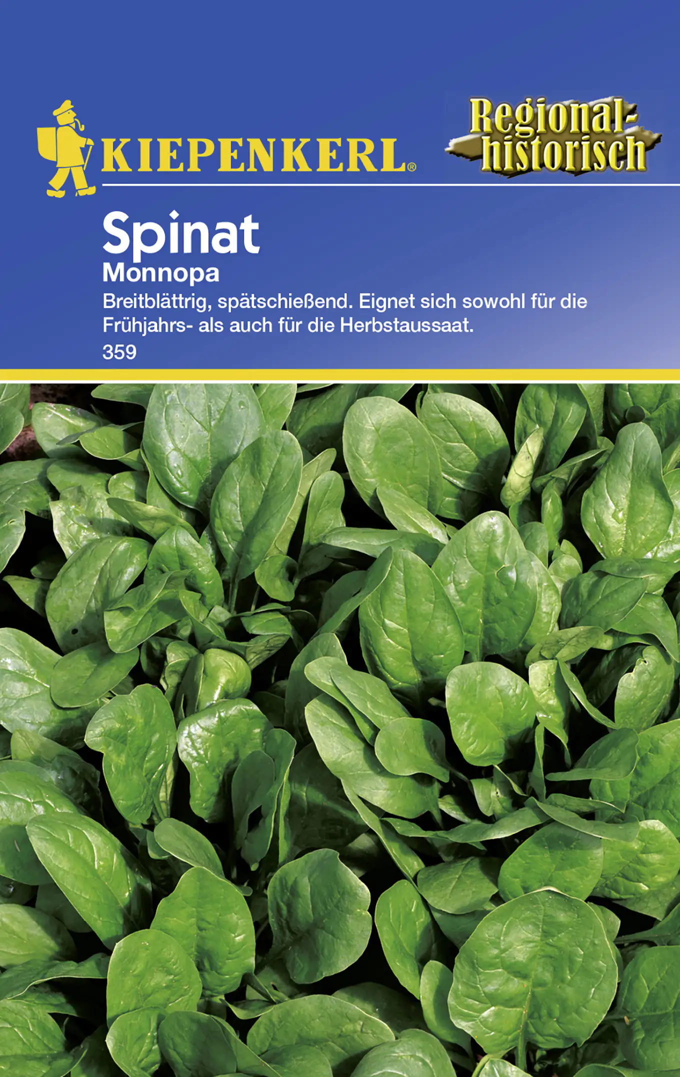Kiepenkerl Spinat Monnopa Spinacia oleracea, Inhalt: ca. 6 lfd. Meter