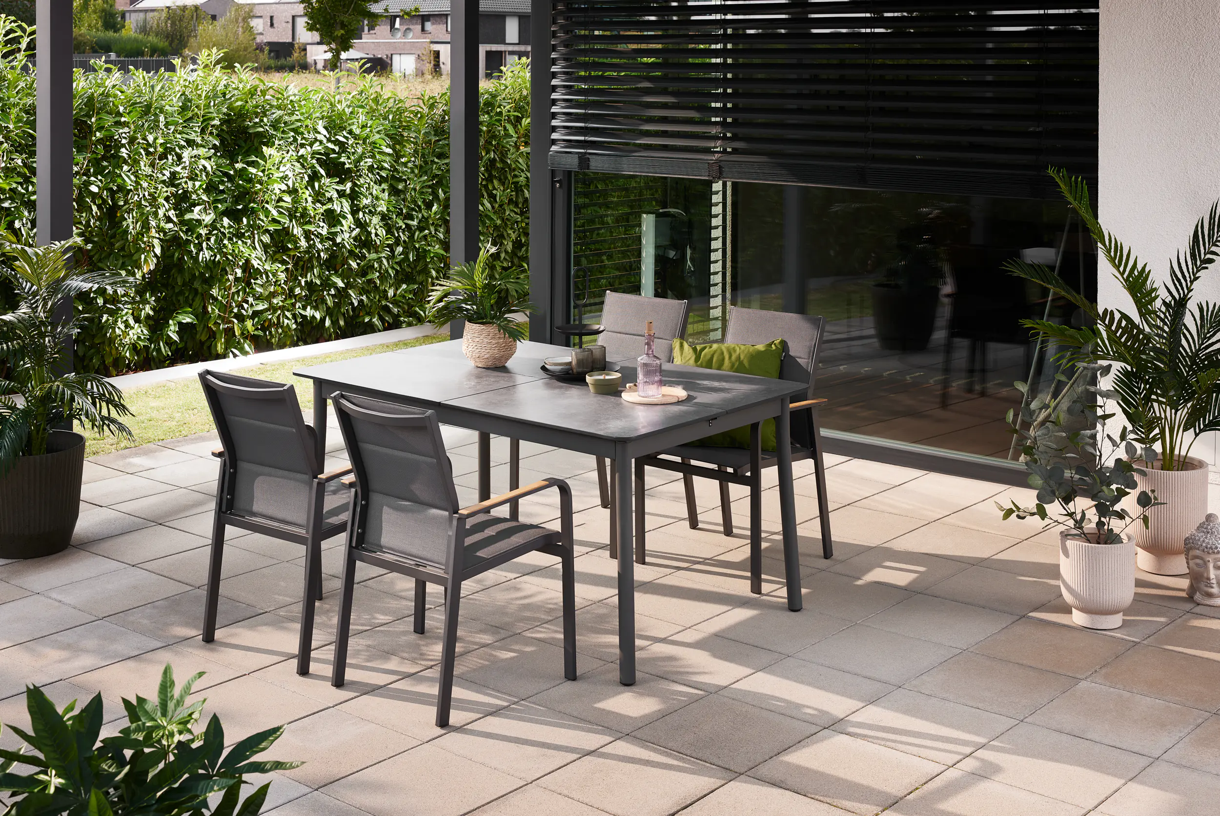 Primaster Gartentisch Taormina 160 x 99,8 cm ausziehbar bis 2,40 m Aluminium