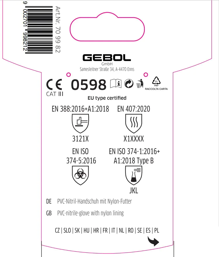 Gebol Handschuh Grip Tech  