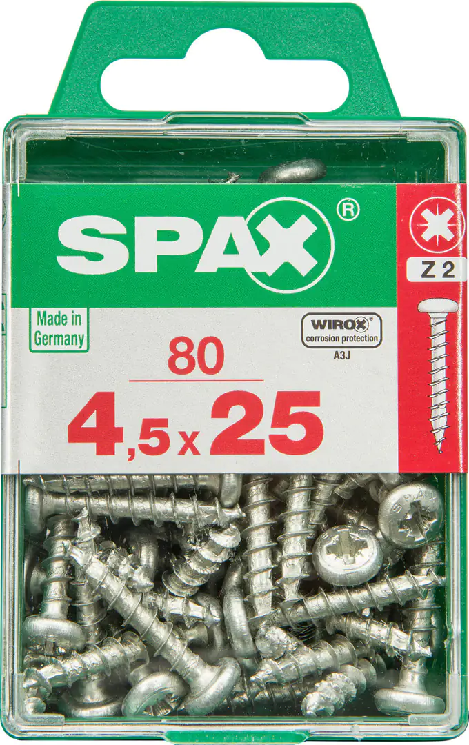 Spax Universalschrauben 4.5 x 25 mm TX 20 - 80 Stk. Spax Universalschrauben 4.5 x 25 mm TX 20 - 80 Stk.