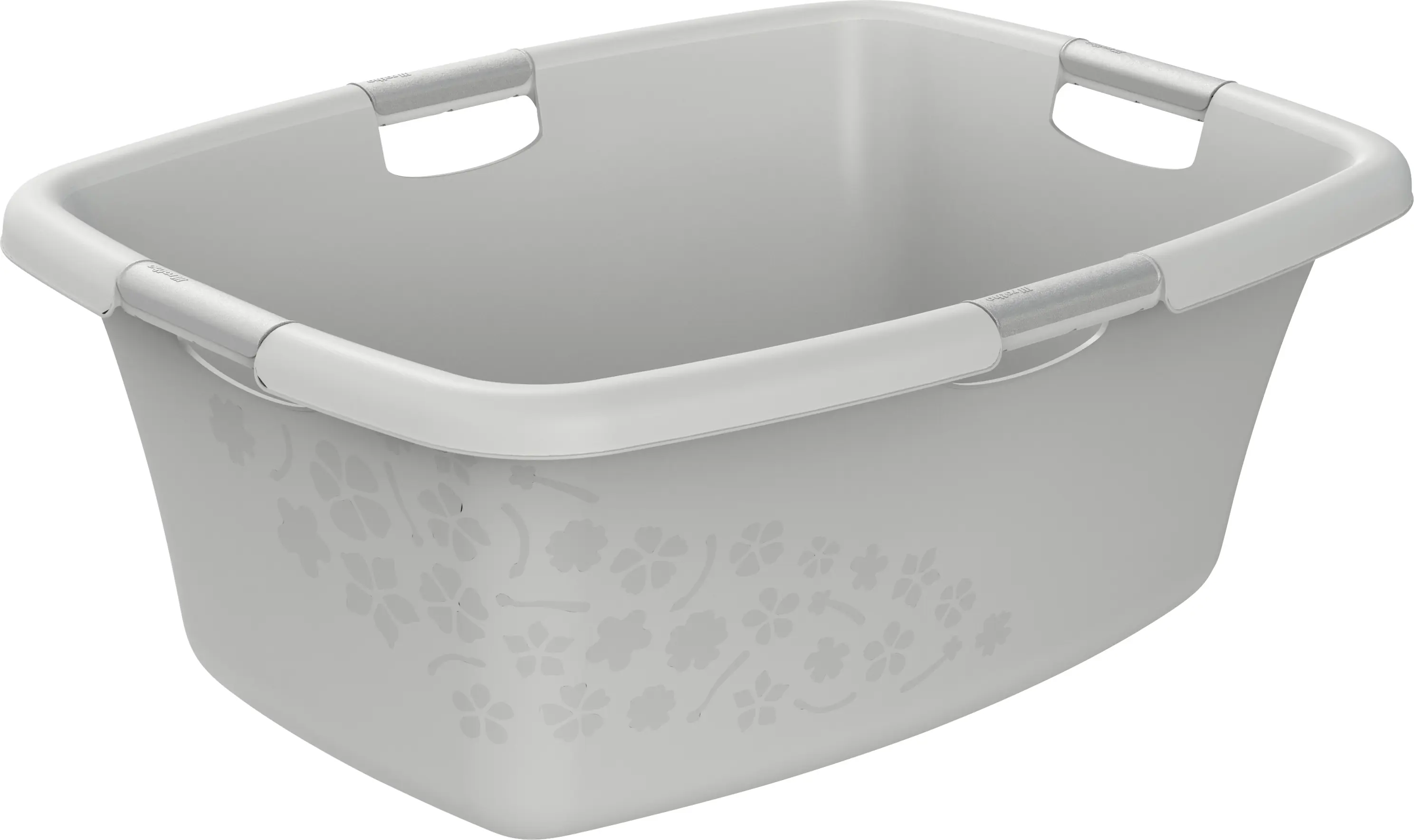 Rotho Wäschewanne Flowers 50 L kühles grau