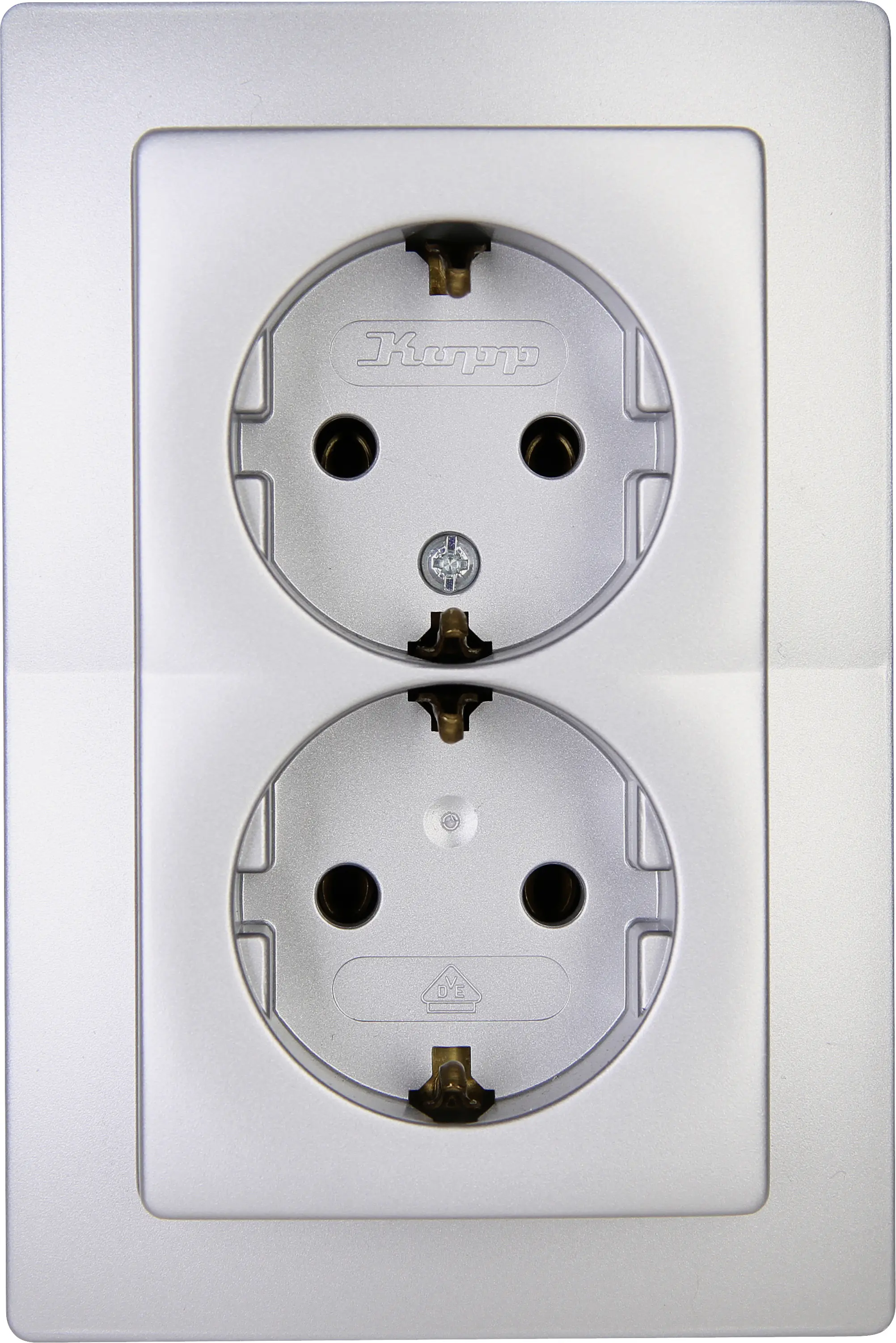 Kopp Schutzkontakt-Steckdose 2-fach Paris silber, 941120089